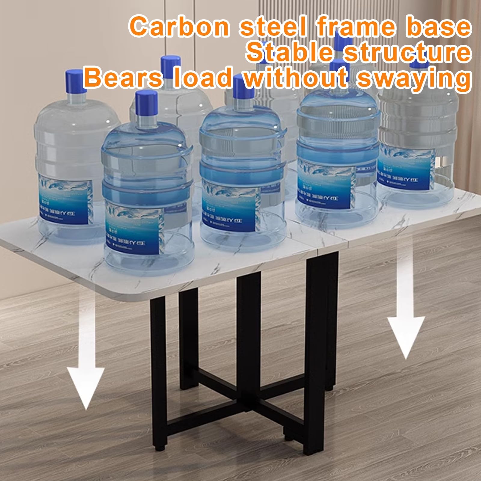 Table de salle à manger avec cadre en métal pour 4 à 8 personnes - Économie d'espace - Pour terrasse, jardin, événements, salle à manger en plein air - Design extensible