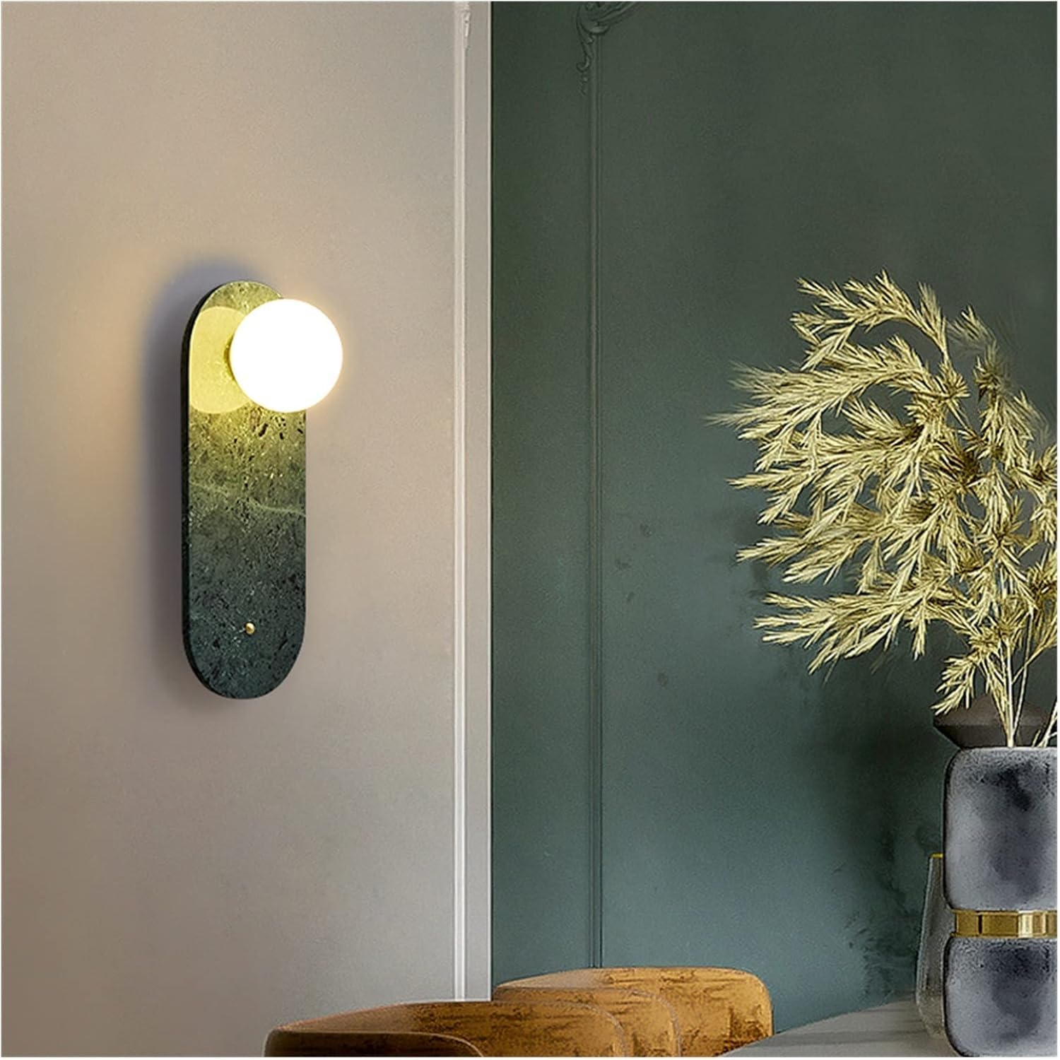 HXYSXHJUO Postmodern Marble Wall Lamp Indoor LED - Sconce Light Decor Bedside Compatible with Bedroom Study Room Dining Room, Pendant