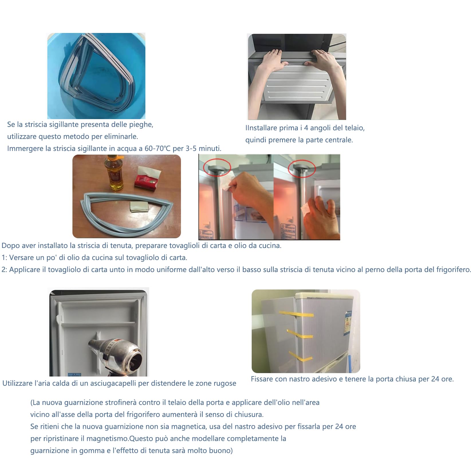 Guarnizione in Gomma per Porta frigo o Freezer, Comune a Tutte Le Marche e Perfettamente Personalizzata
