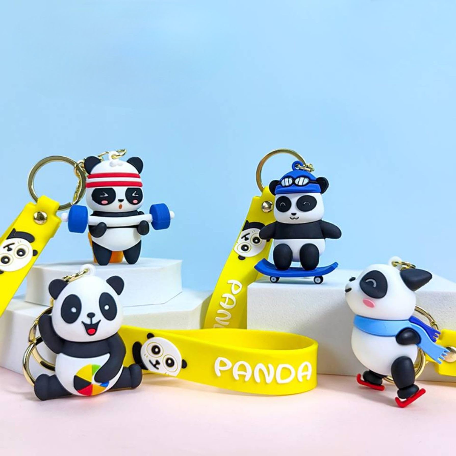 Penny Wise® Cute Panda 3D Keychain | Keyring & Quirky Bag Charm | Hard Silicone,Unbrekable | Travel Essential | Kids Friendly | Comes With Strap & Bag Hook | Single Piece.