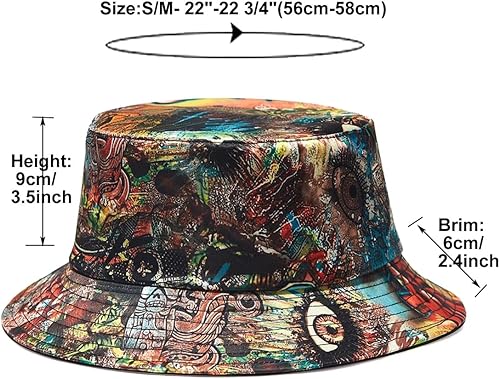 Miniatura 7 de Quanhaigou - Sombrero de cubo para hombres y mujeres, plegable reversible con estampado, sombreros de sol, gorra de pescador para viajes al aire