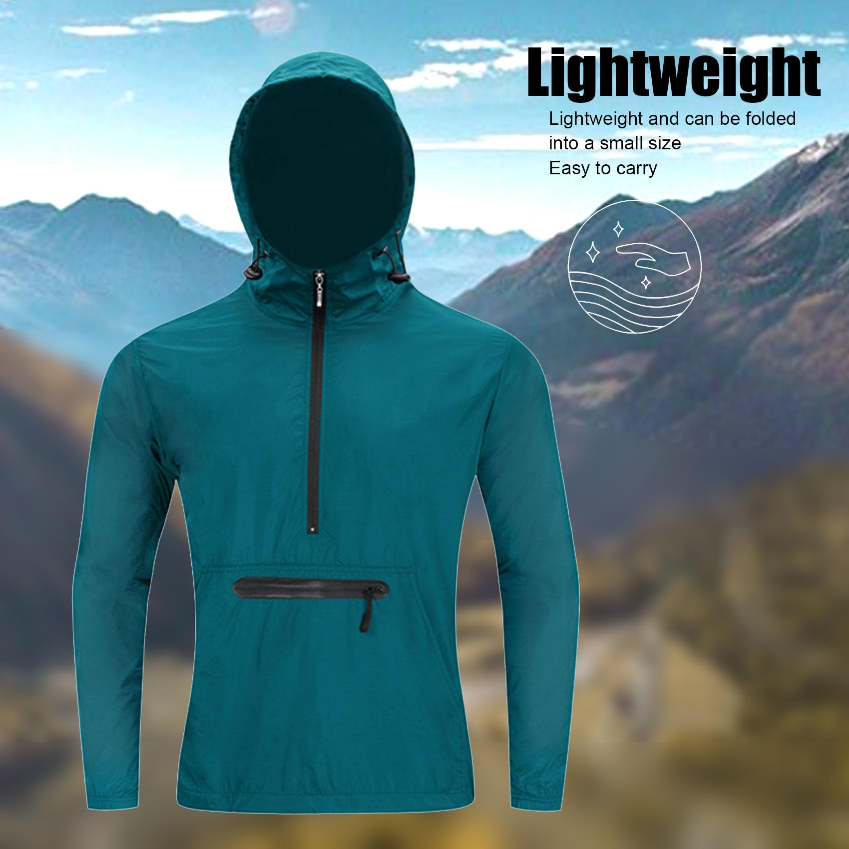Chaqueta con capucha de ciclismo para hombre Chaquetas impermeables para la lluvia Jersey ligero Jersey para montar en bicicleta Ciclismo Running Top Ciclismo MTB Abrigo Ropa