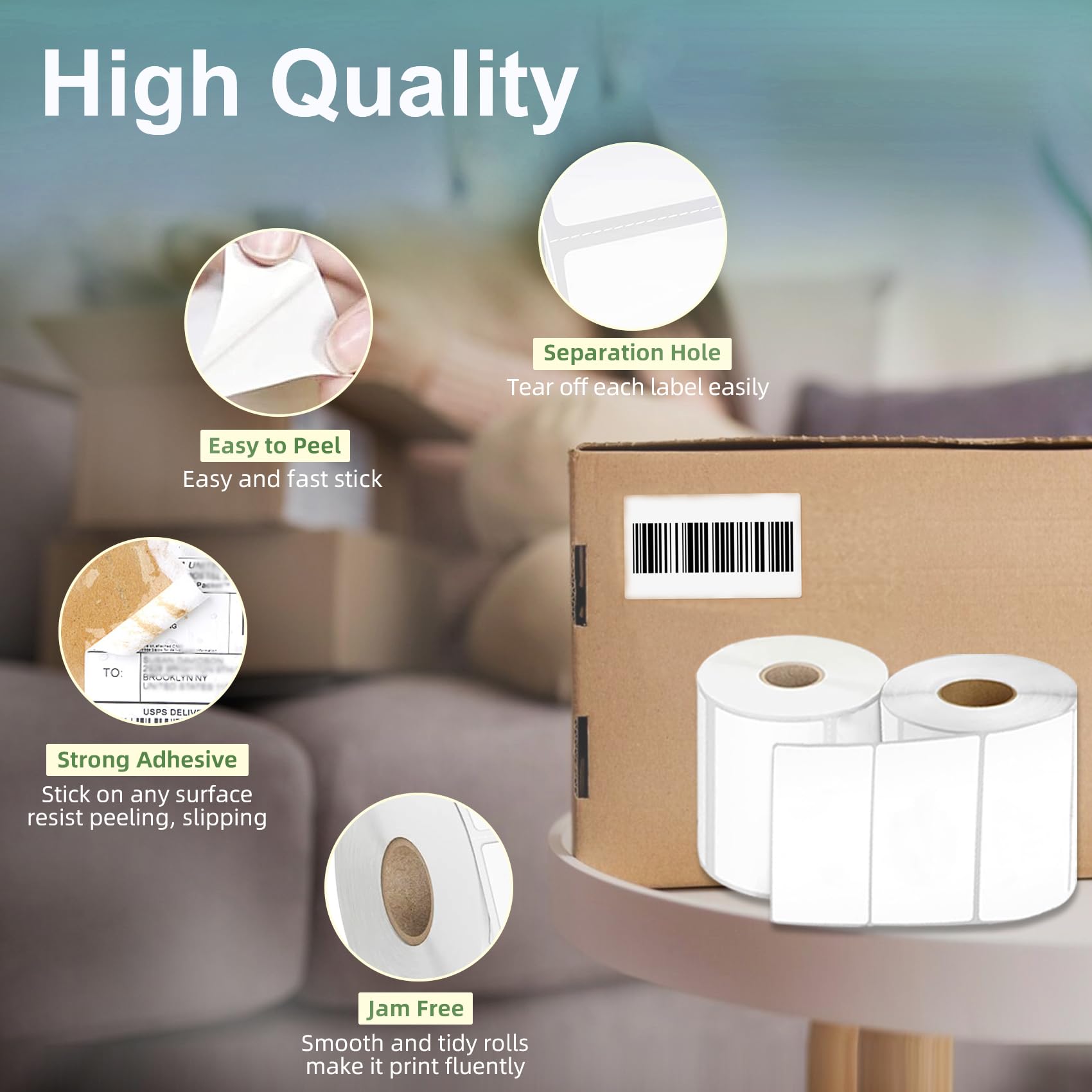 Amazon.co.jp: 4インチ x 3インチ ダイレクトサーマルラベル、配送用