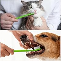 Vista 8 de Newday Juego de 8 cepillos de dientes para perros, de doble cabeza, higiene dental, práctico cepillo de dientes suave para limpiar los dientes