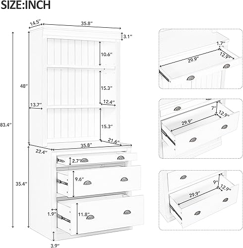 Miniatura 52 de LUMISOL Armario de despensa de cocina de granja de 67 pulgadas de alto, armario de bar de cocina con 4 puertas, 1 cajón y estantes de almacenamiento