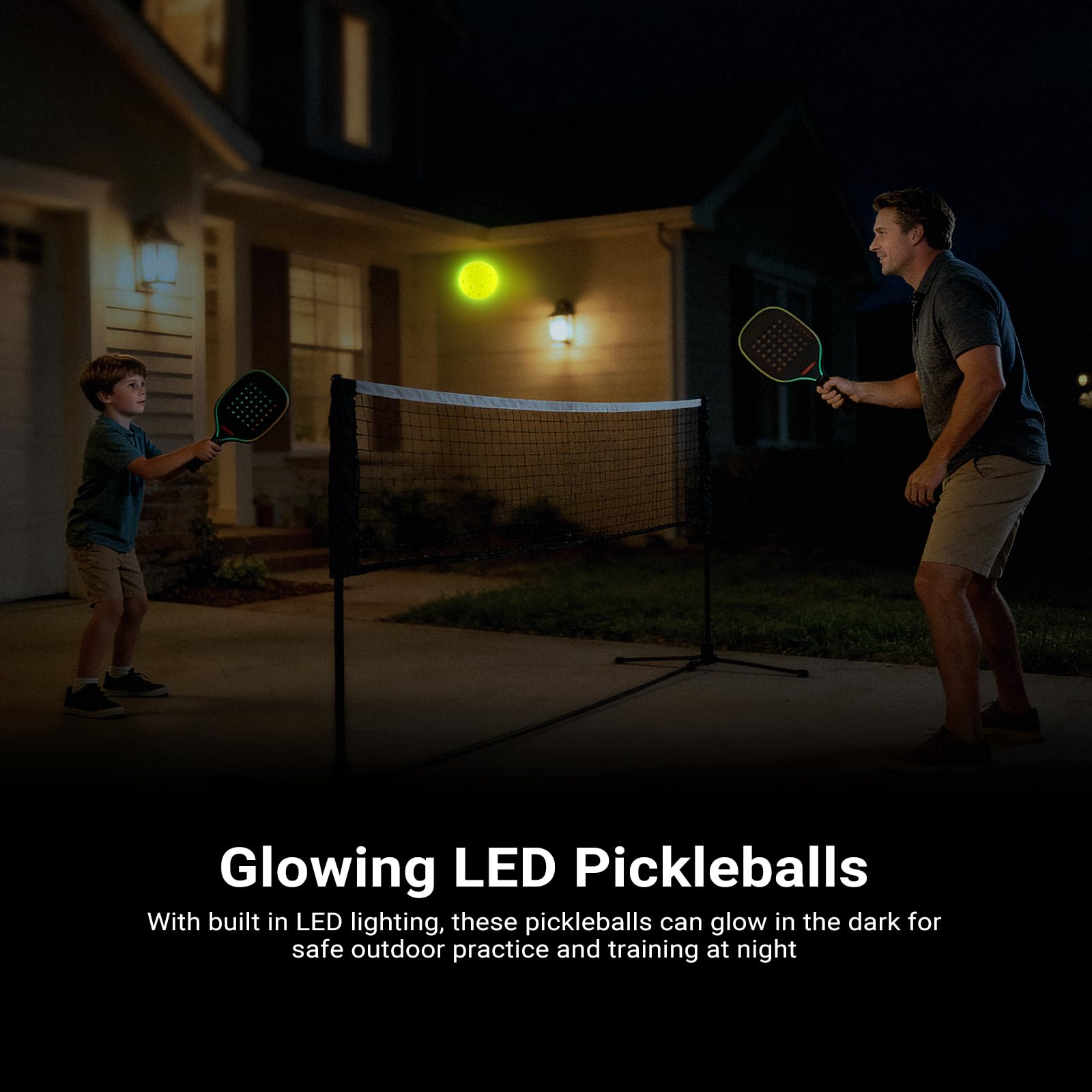 NEEWER LED Pickleball Set, leuchtende Pickleball Bälle für Dunkelheit mit Aufbewahrungsröhre für nächtliches Pickle Ball Training und Übungen im Freien