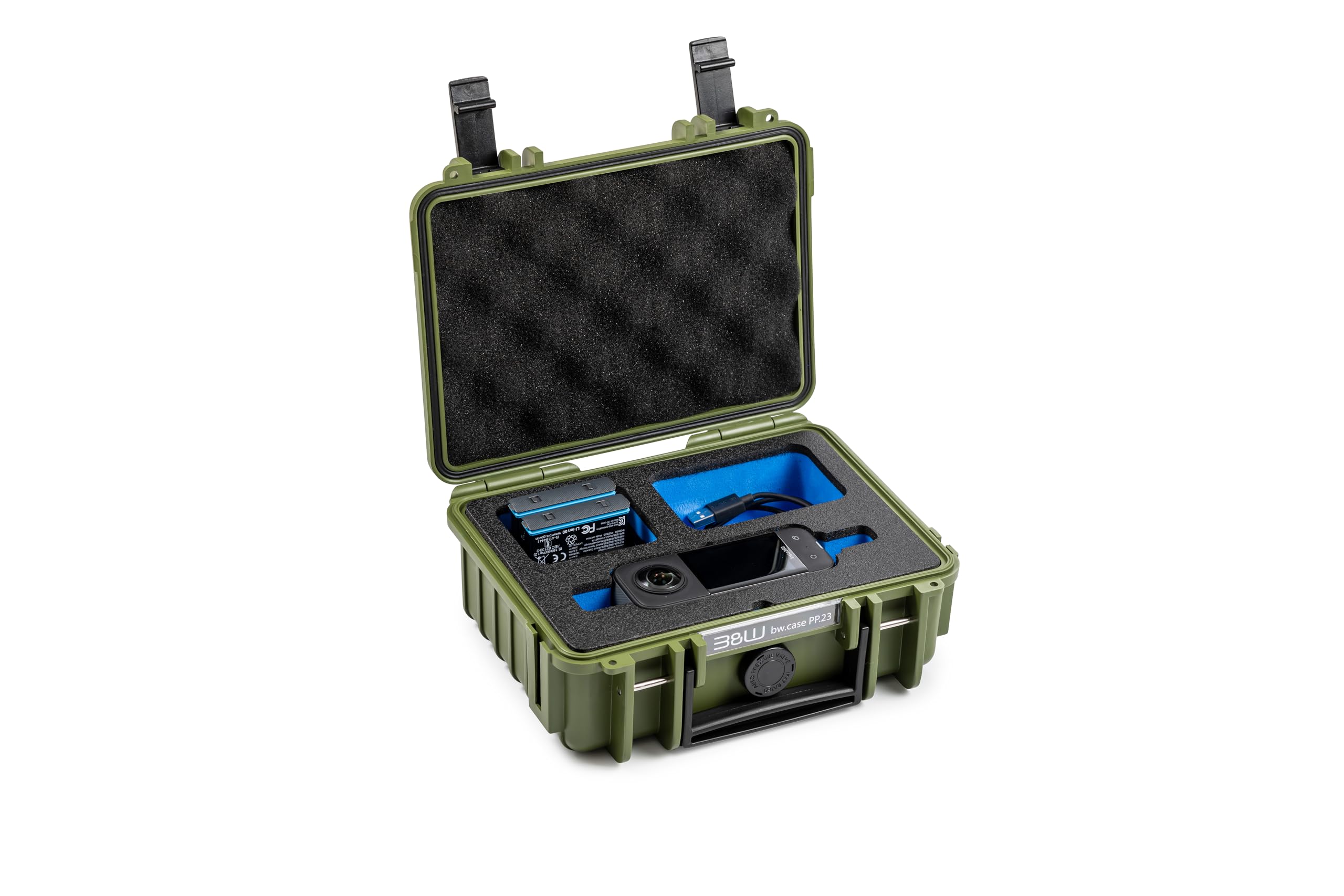 B&W Transportkoffer Outdoor für Insta360 X3 - Type 500 Bronze-Grün - wasserdicht nach IP67 Zertifizierung, staubdicht, bruchsicher und unverwüstlich