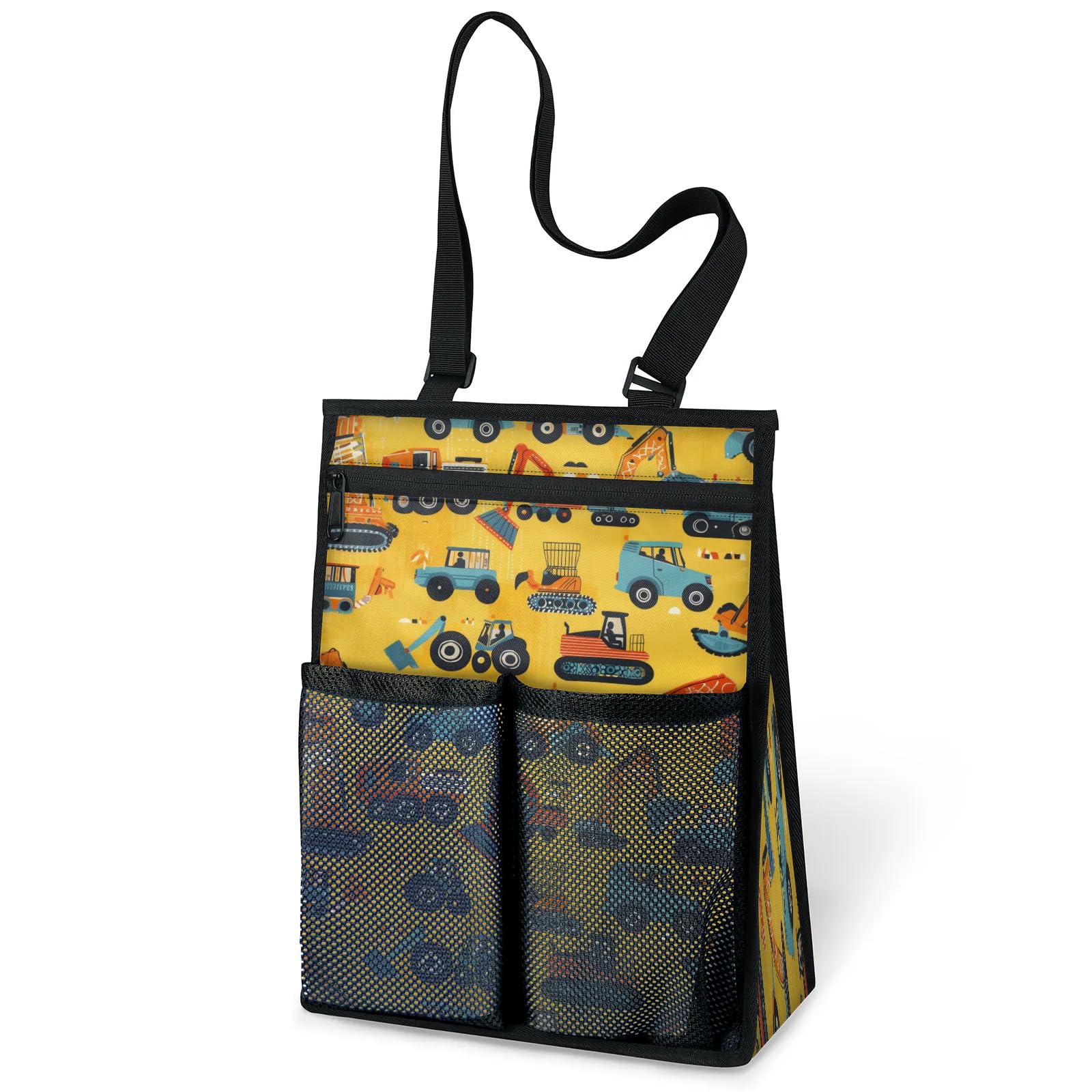 Ourtheme Engineering Vehicles Portable Shower Bag for Travel Gym Camp Beach Tote Shower Caddy Bags Hanging Toiletry Organizer