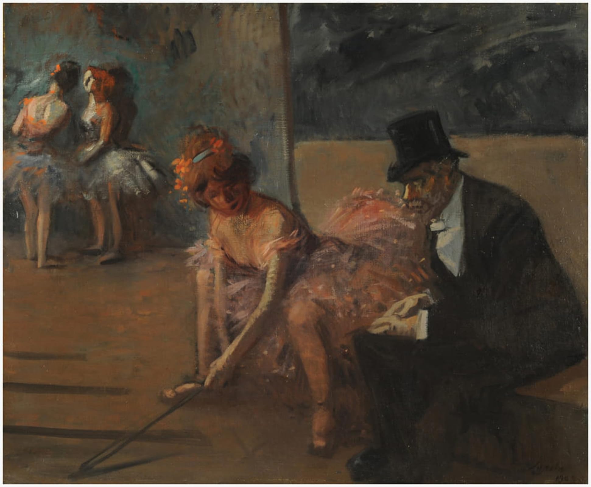 POSTERIIk Vintage Art Print Images Pictures Print Dancer with an Admirer Behind the Stage by Jean Louis Forain Modern Colour Posters for Office Home Decor 60x90cm