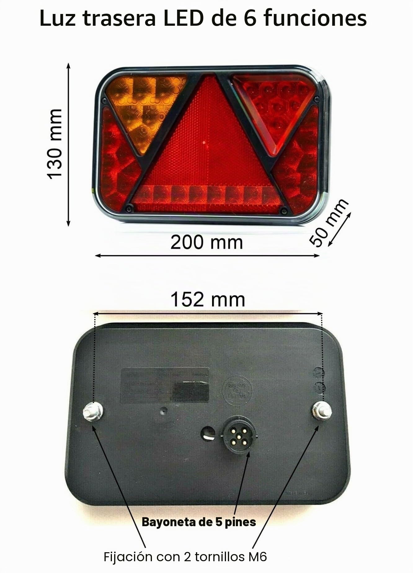 Kit de Iluminación Trasera LED 5 Funciones con Sistema CANBUS para Remolque, Trailer, Caravana, Vehículo Agrícola, Camión – Luz de Posición, Freno, Intermitente, Marcha Atrás, Antiniebla – E9