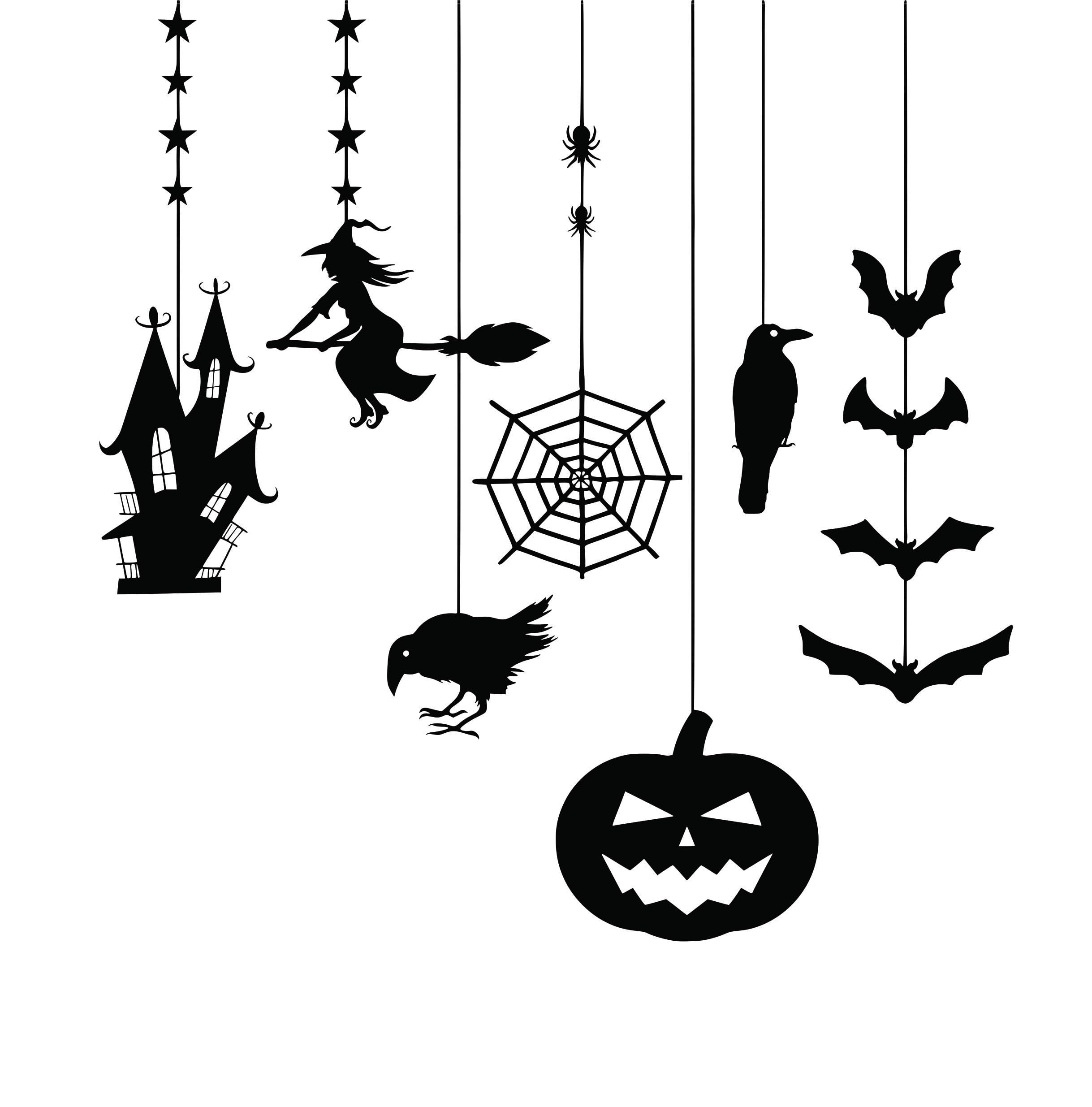 Incrizma Halloween Decorative Hanging Ornaments Felt Pumpkin Witch Decor Haunted House Bat Spider for Tree Party Black Decoration Signs with Ribbon (14 Pcs Halloween Hanging Set)