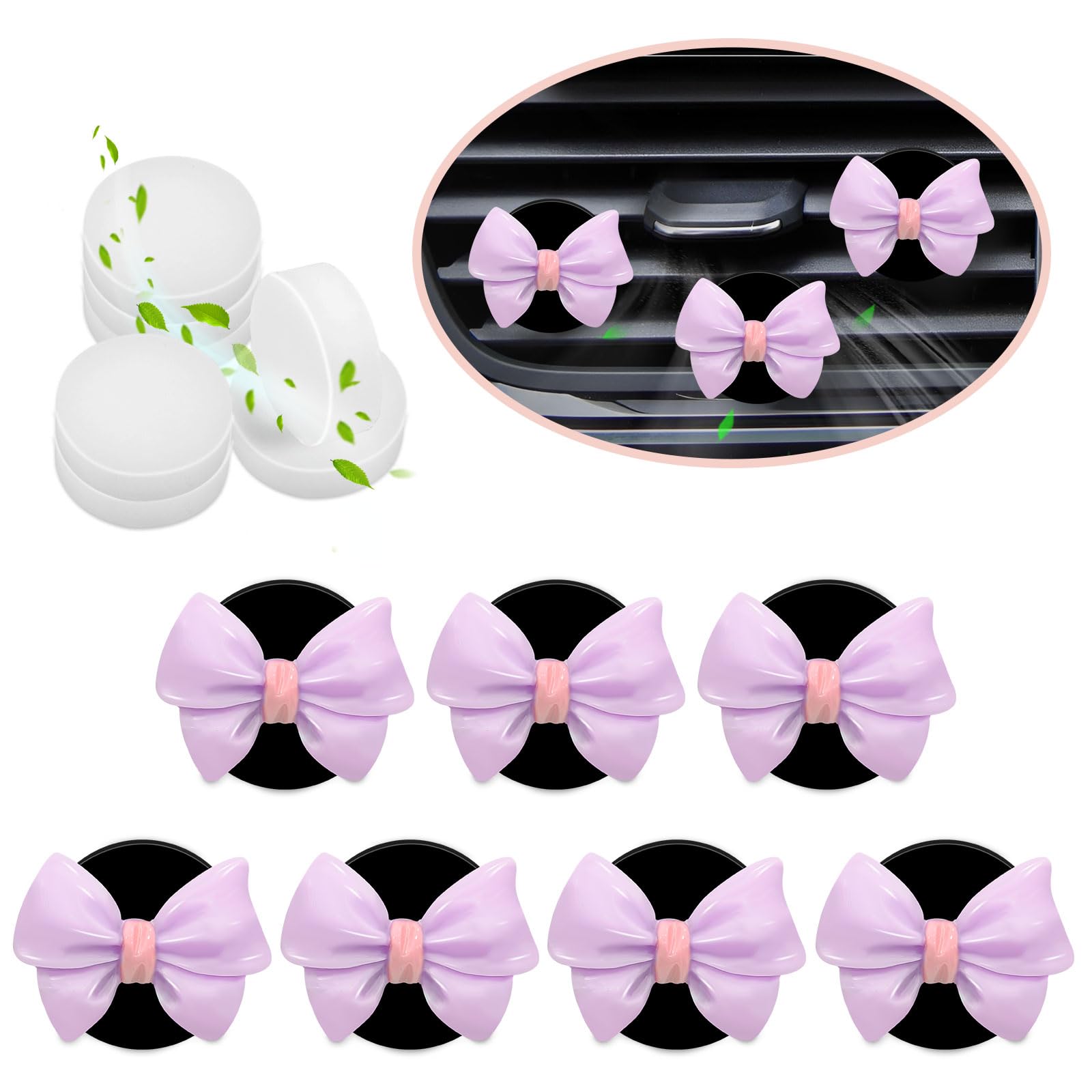 Bow Car Air Freshener 7 Pack Coquette Car Vent Clips Cute Bow Decor Car Accessories for Women Aesthetic