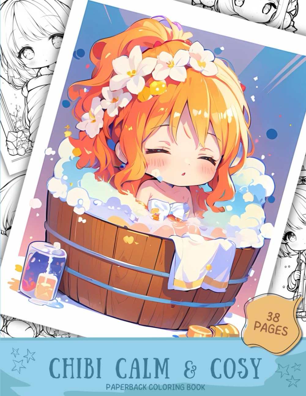 Chibi Calm & Cozy Coloring Book: Cute and Relaxing Chibi Coloring Pages with Cozy Cafés, Rainy Days, Cottagecore Scenes and Adorable Characters for ... Relax, De-Stress and Enjoy Cute Chibi Moments