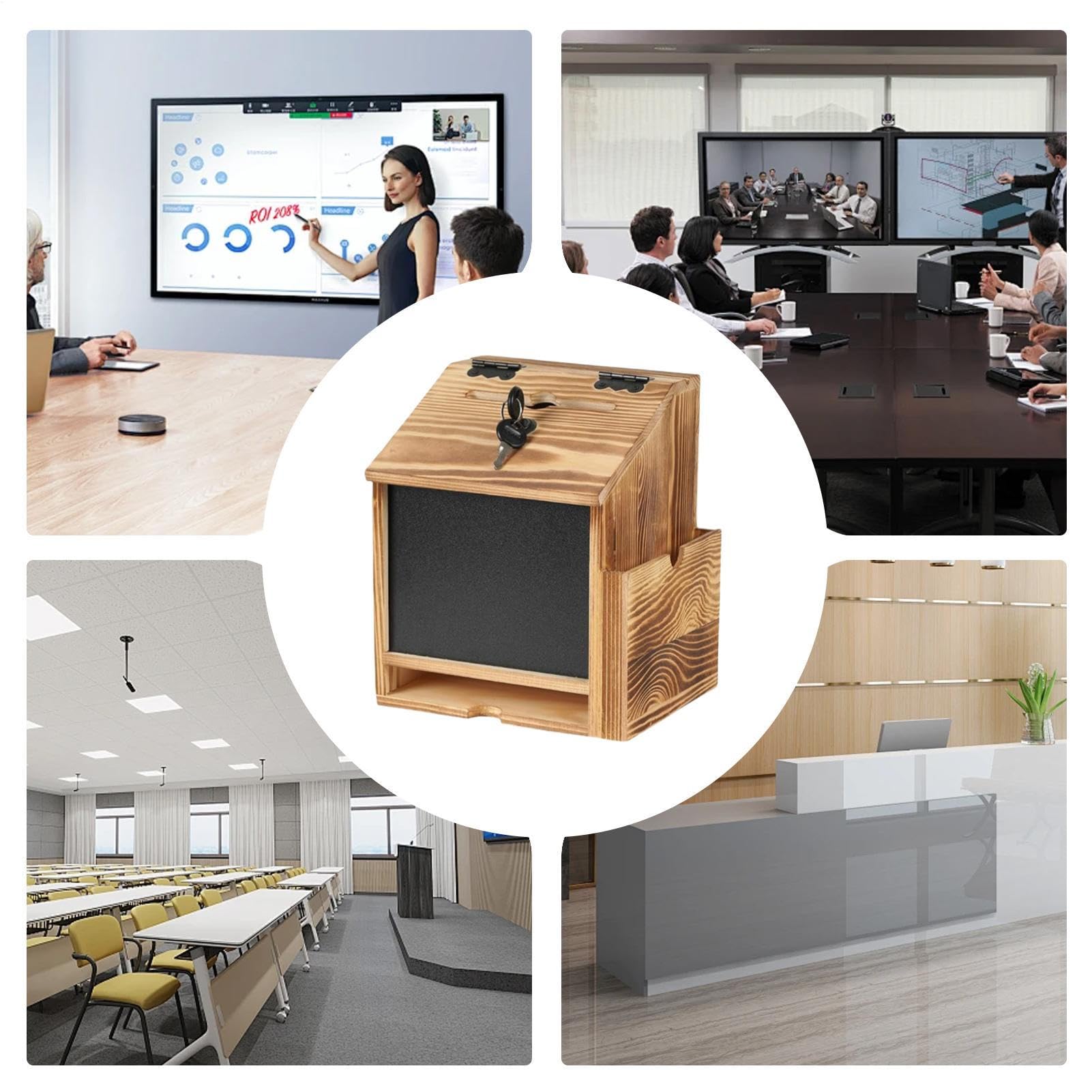 Wahlurne,Holz Spendenbox Mit Und Schloss | Wandmontierter Vorschlag Organizer Für Kommentare Gebetsanfragen Abstimmungen Sparentipps Verlosung Trinkgeld