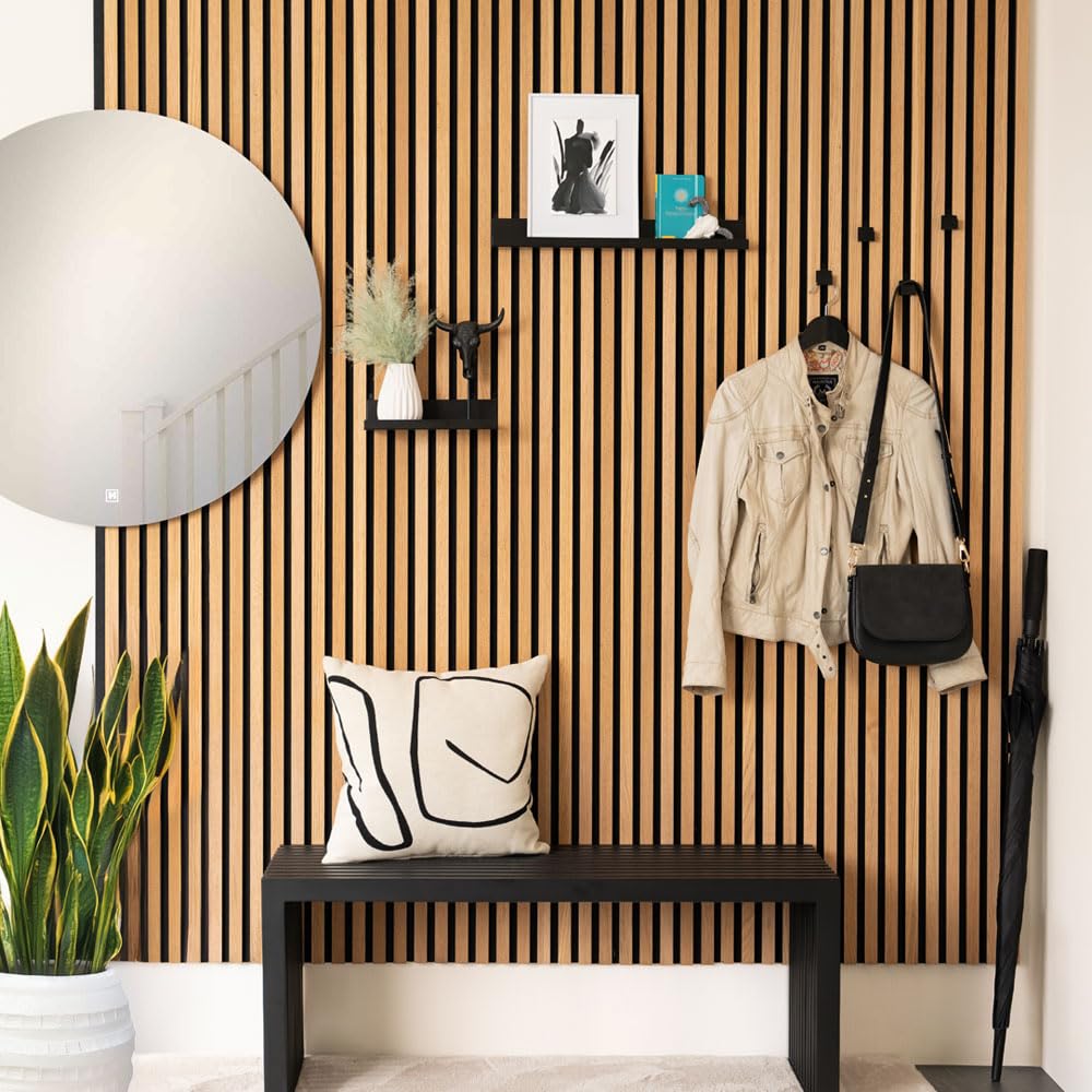 Home Deluxe Etagère pour panneau acoustique RESONA - 50 x 5 cm noir mat| Etagère murale, organisateur mural, étagère flottante