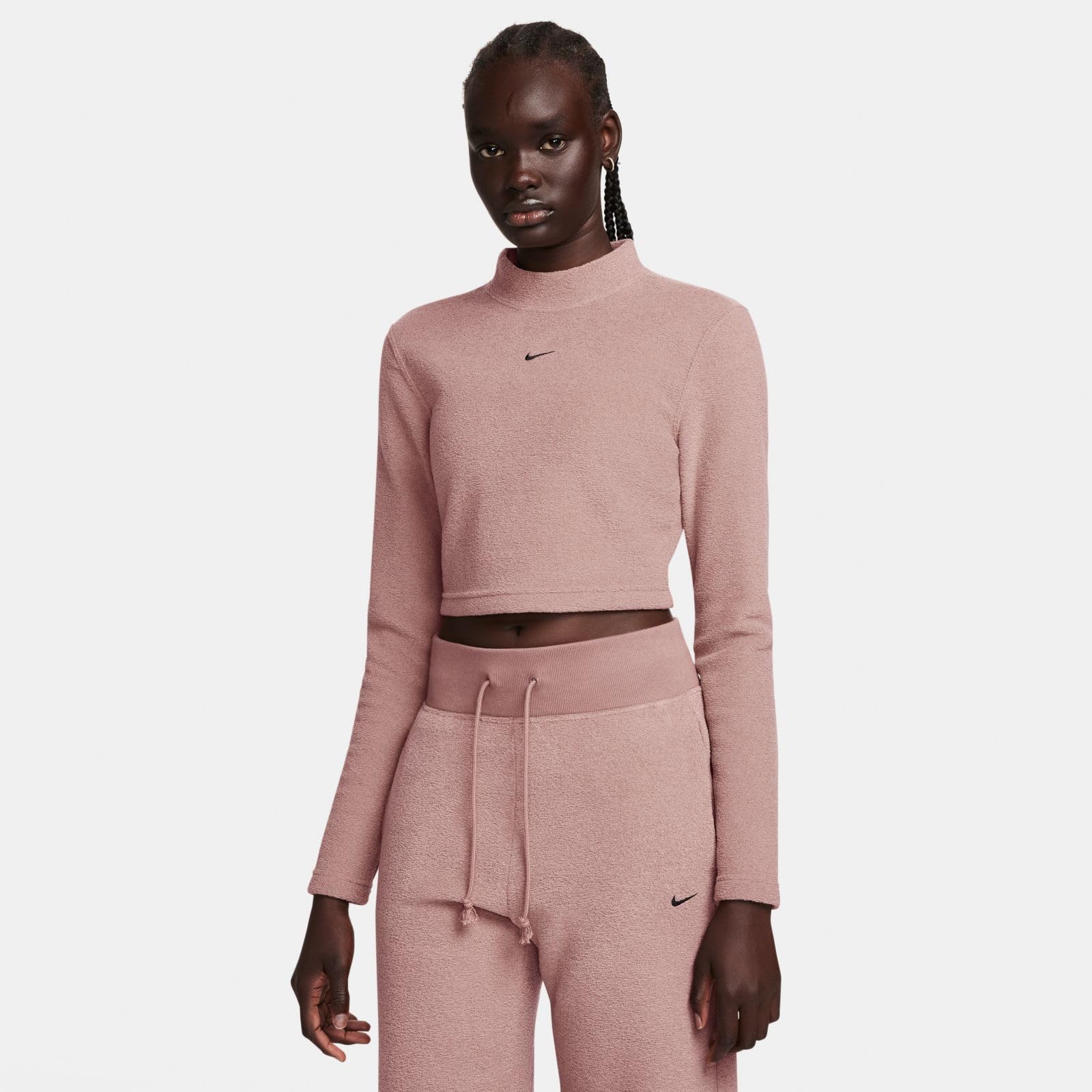 Nike W NSW Phnx Plsh Ls Crop Top Haut Femme