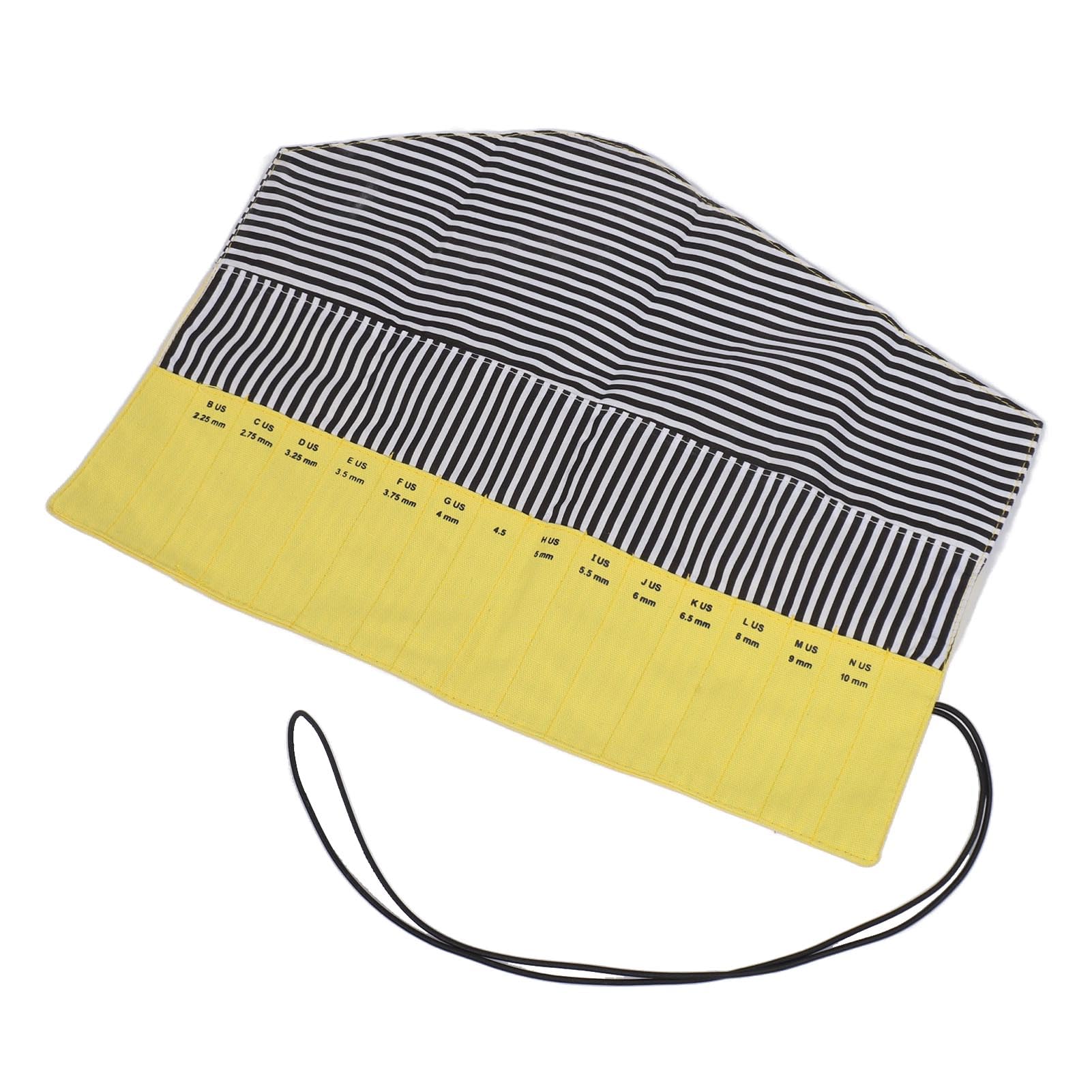 Yosoo Portable Crochet Needle Bag, Lightweight Knitting Needles Holder with Crochet Size Marked On Each Slot, Great Organizer for Travel Craft