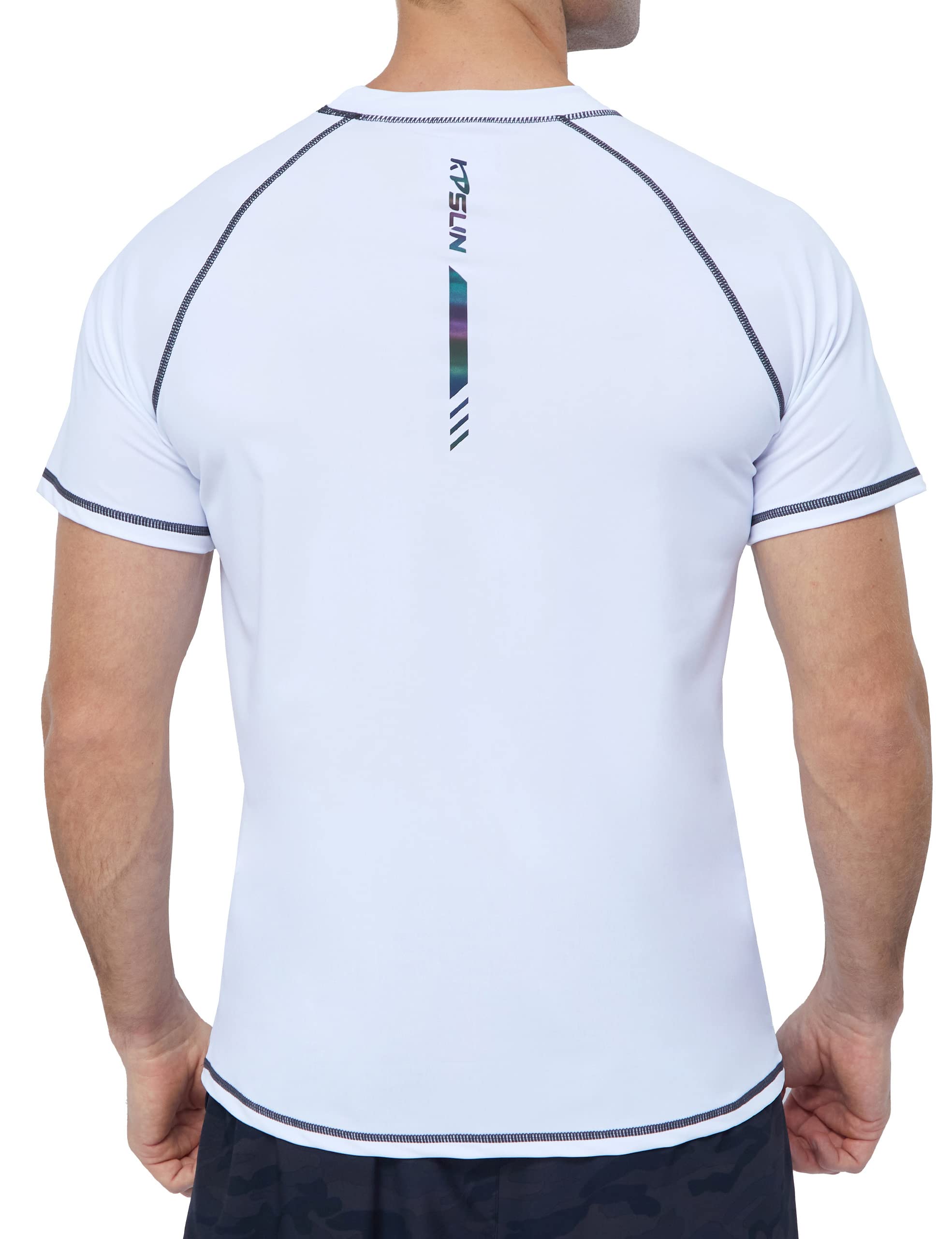 Mens Swim Shirts UPF 50+ Sun Protection Quick Dry SPF Rash Guard Outdoor Beach Fishing T Shirts