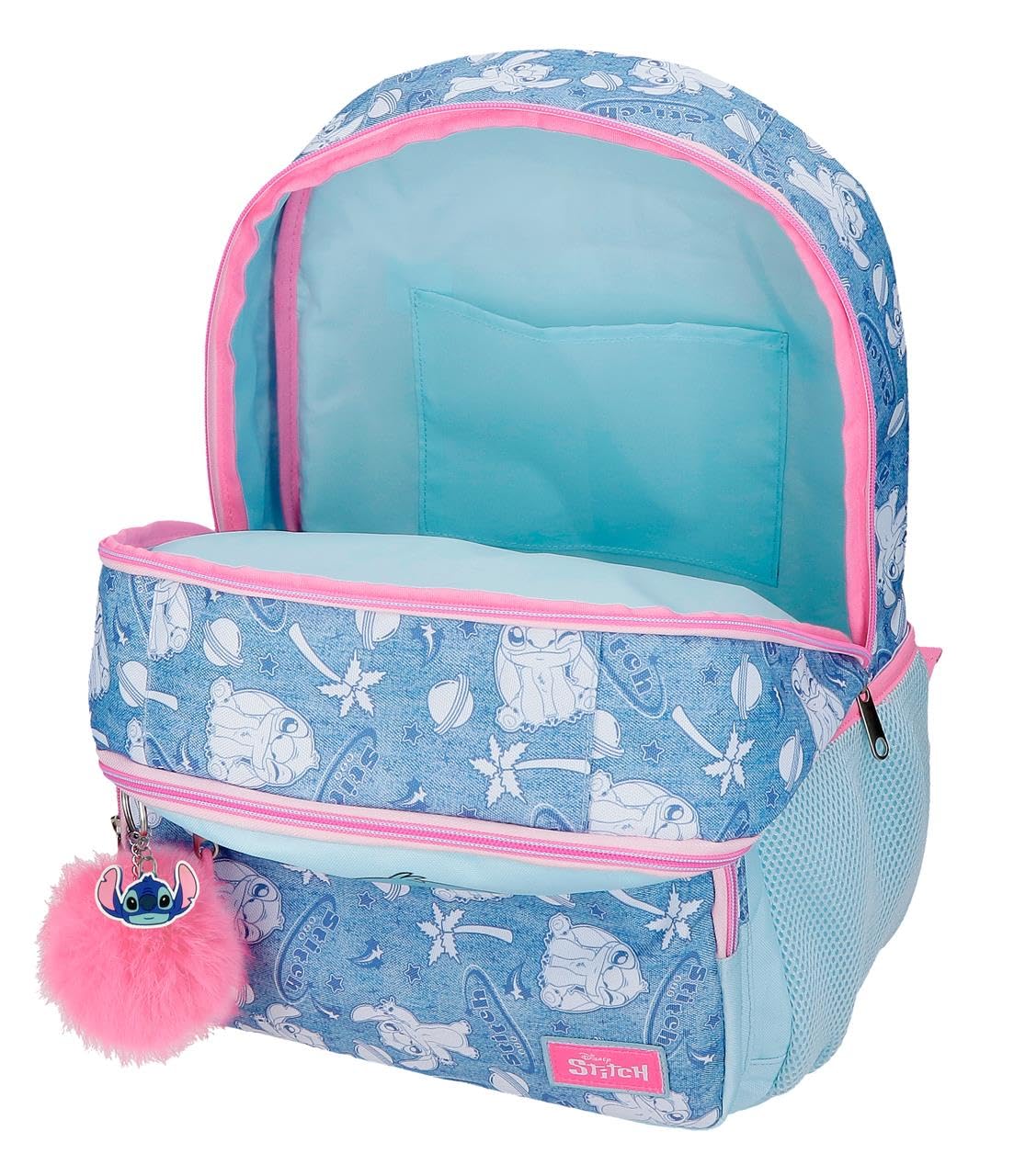 Disney Joumma Stitch Hearts Zaino Scolastico Doppio Scomparto 15.6" Blu 32x44x17 cm Poliestere 23.94L
