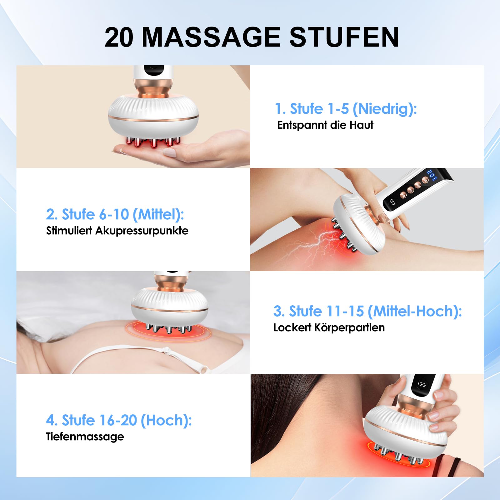 Masseur EMS sans fil avec 20 niveaux de vibration et infrarouge, batterie 3000 mAh, 14 rouleaux, appareil de drainage lymphatique pour jambes et corps