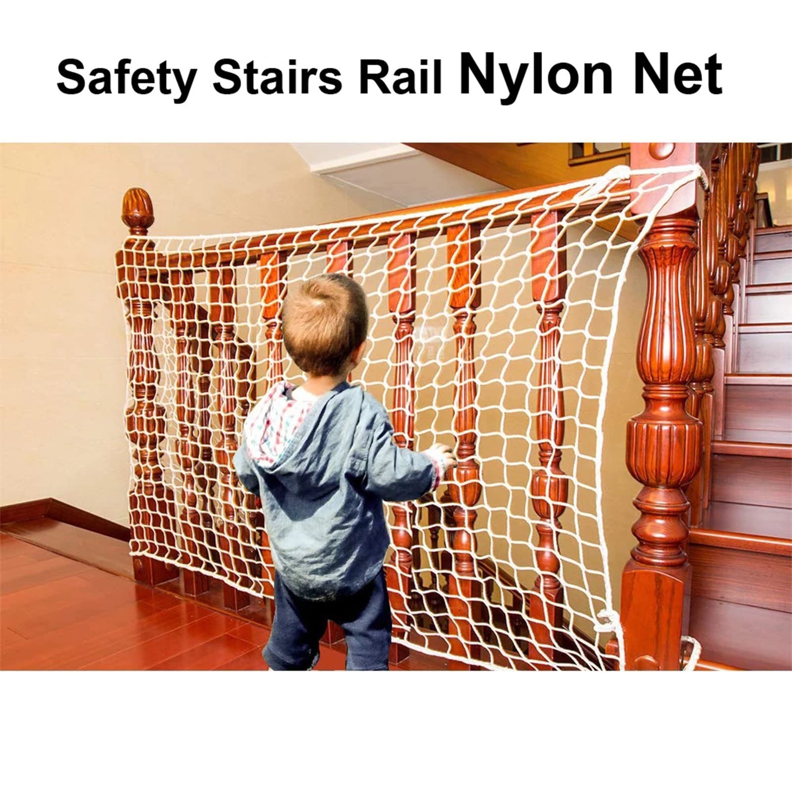 Filet de sécurité pour balcon - Maille 5 cm - 4 x 6 m / 13x20ft - Corde en nylon anti-chute - Filet anti-chute pour magasins de vêtements Playgrou Jardins - Protection polyvalente