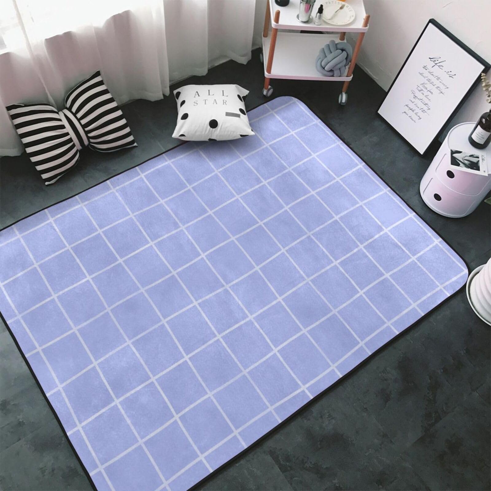 Tapis imprimé grille fait main pour réveiller votre salon