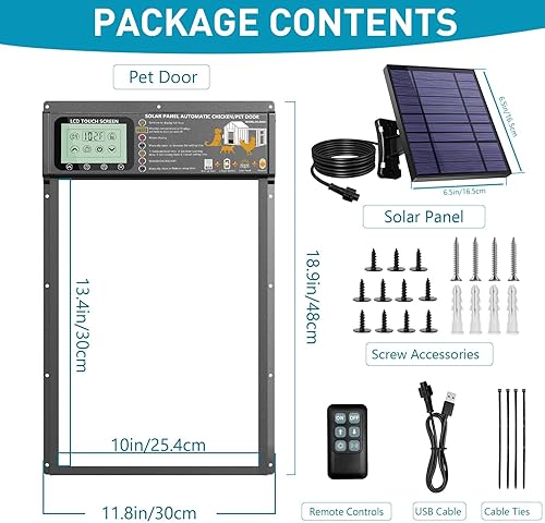 Miniatura 6 de Puerta automática para mascotas, radar de puerta de perro, modos de temporizador y sensor de luz, puerta recargable solar y USB, aluminio duradero,