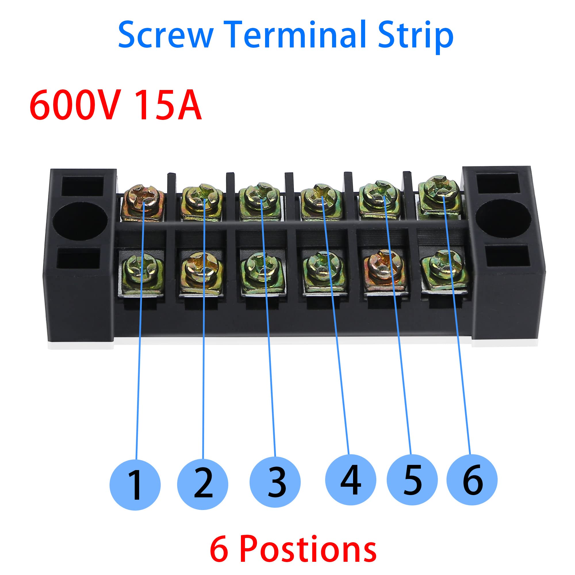 Terminal Strips Manzan 4pcs Of 6 / 12 Positions Dual Rows Covered ...