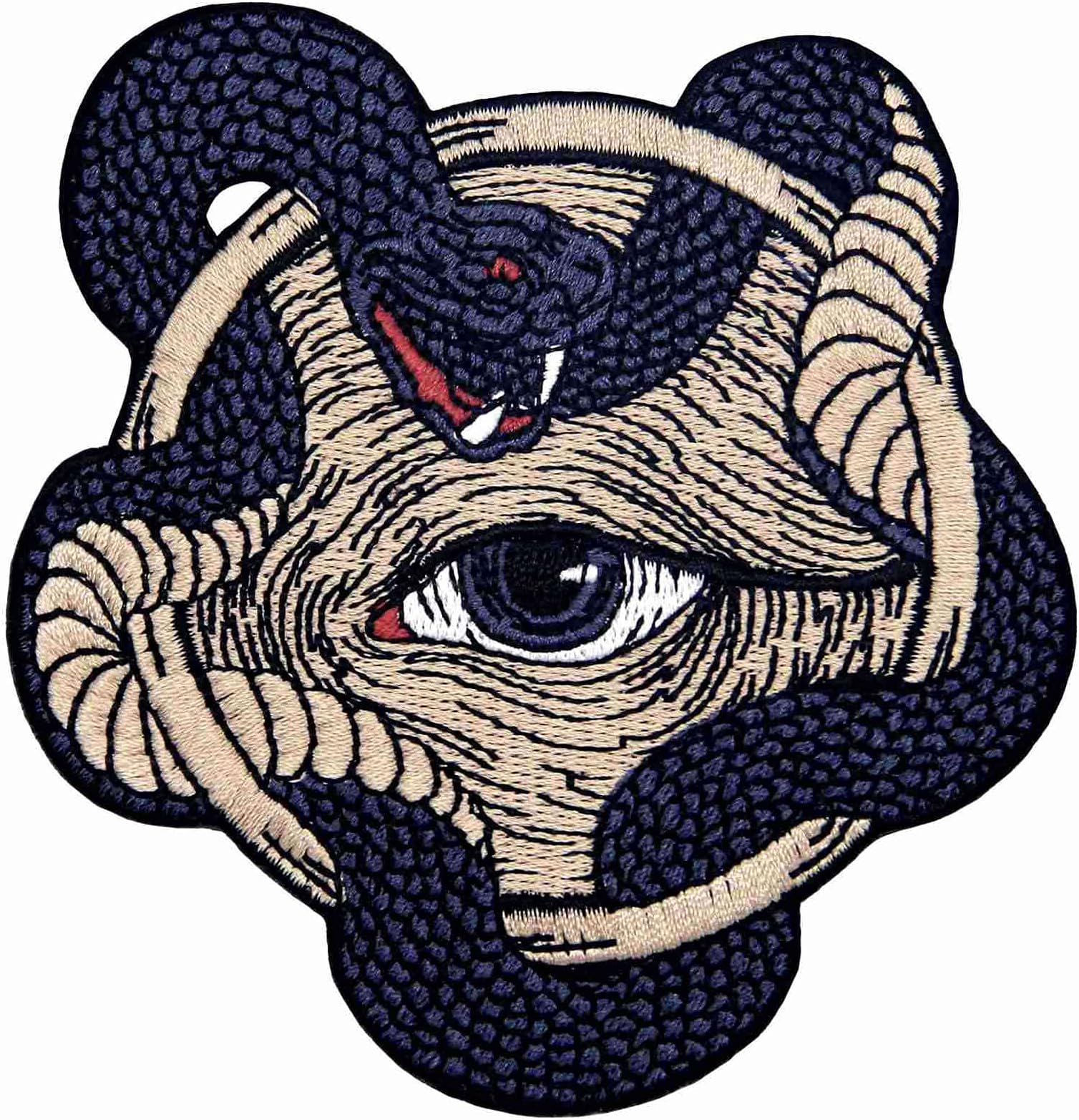 All Seeing Eye with Snake Boa Patch Embroidered Applique Iron On Sew On Emblem