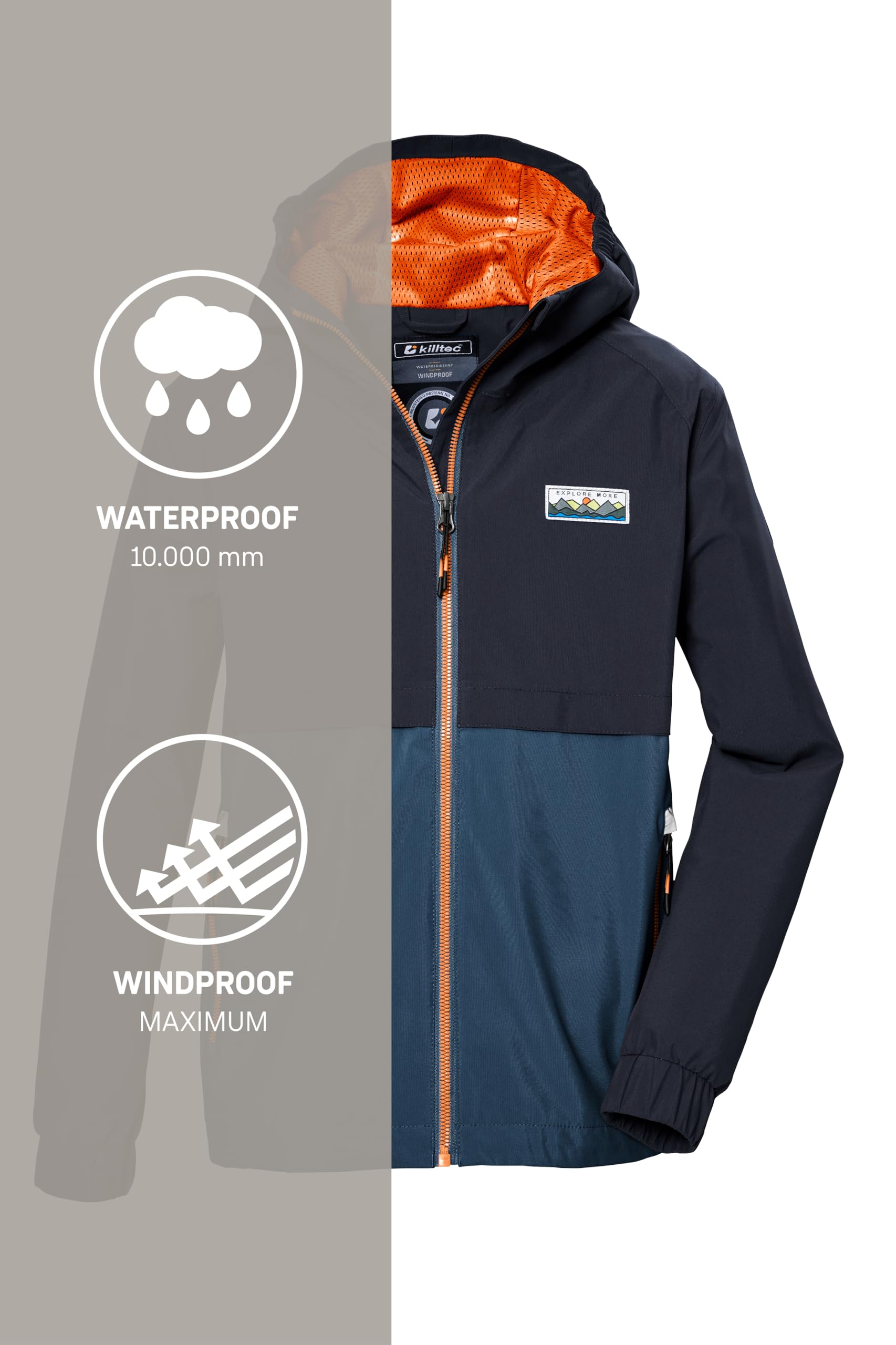 Killtec Kos 141 Bys Jckt Chaqueta funcional impermeable/chaqueta impermeable con capucha Niños (Pack de 1)