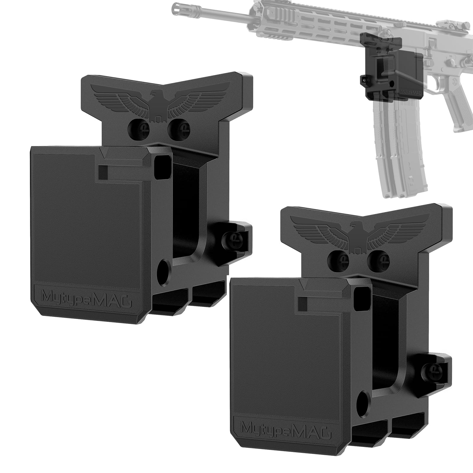 AR10 Rifle Holder Gun Mount for 308/7.62, ar10 308 Wall Mount with Double Magazine Holder, Vertical and Horizontal Wall Mount for Rifle Display