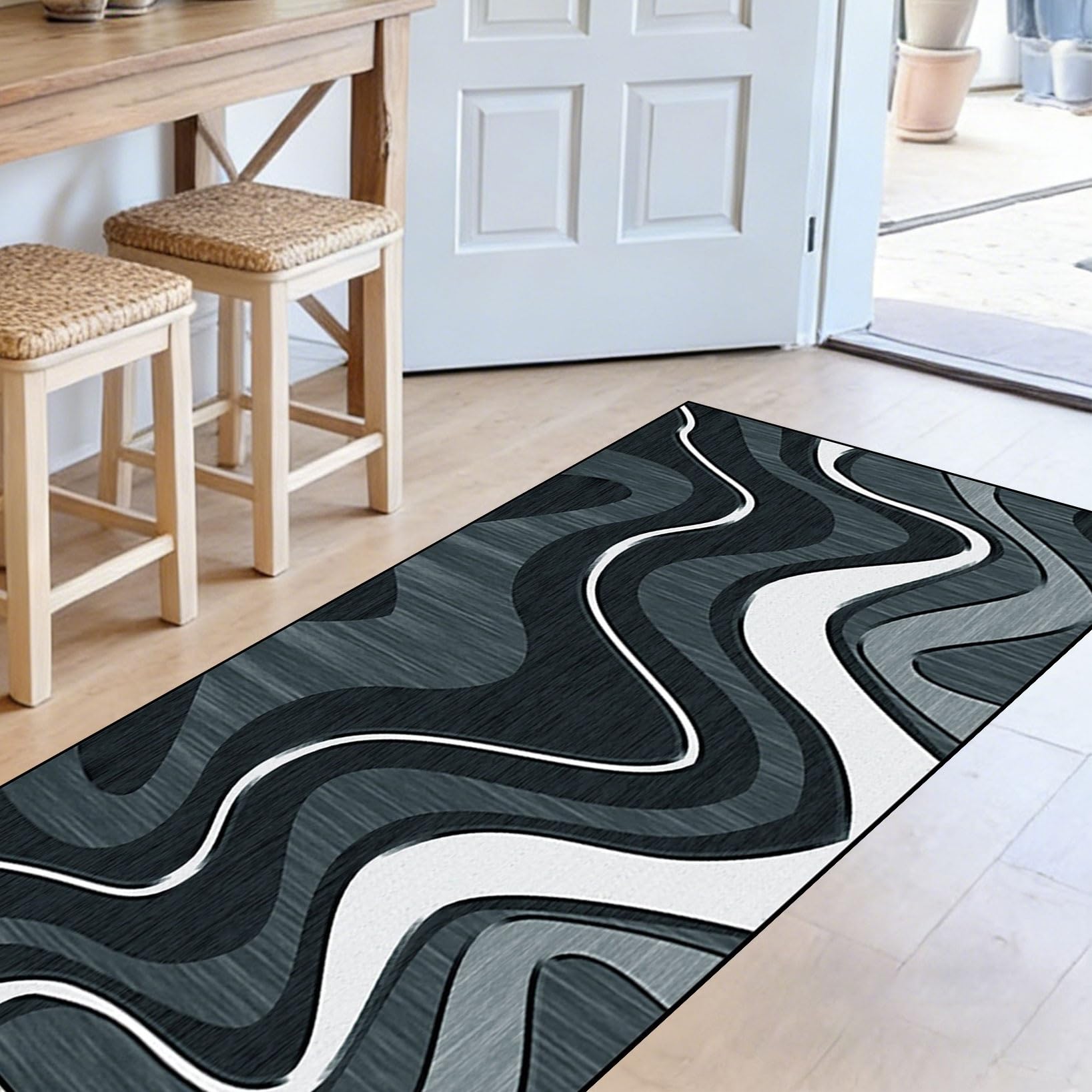 Alfombra cocina 70 x 280 cm lavable con base antideslizante para pasillo y baño