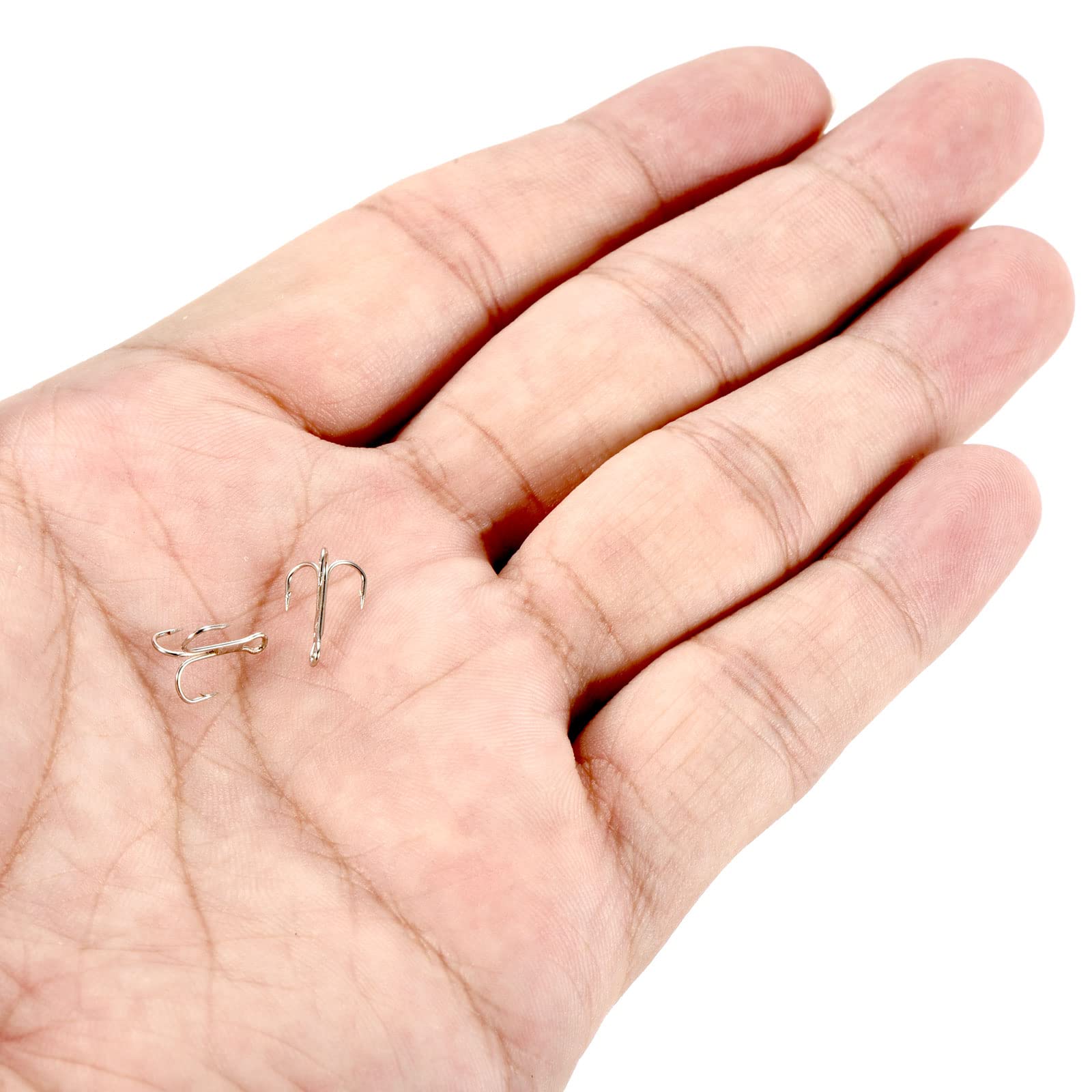 PATIKIL 16 # haczyki na ryby wysokie, 20 sztuk 0,9 cm L stal węglowa ostry okrągły haczyk do potrójnego kolczastego haka do słodkowodnych słonowodnych, biały