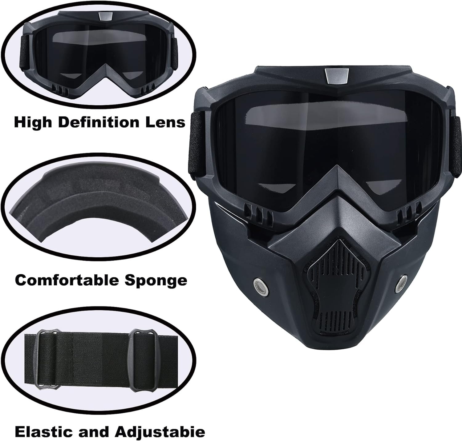 FAMOUS SHOP Goggles Mask Tactical Goggles with Detachable Face Mask for Motorbike Cycling Skiing Outdoor, Helmet Sunglasses with Face Protection -(Pack of 1- )(Multicolor) 3
