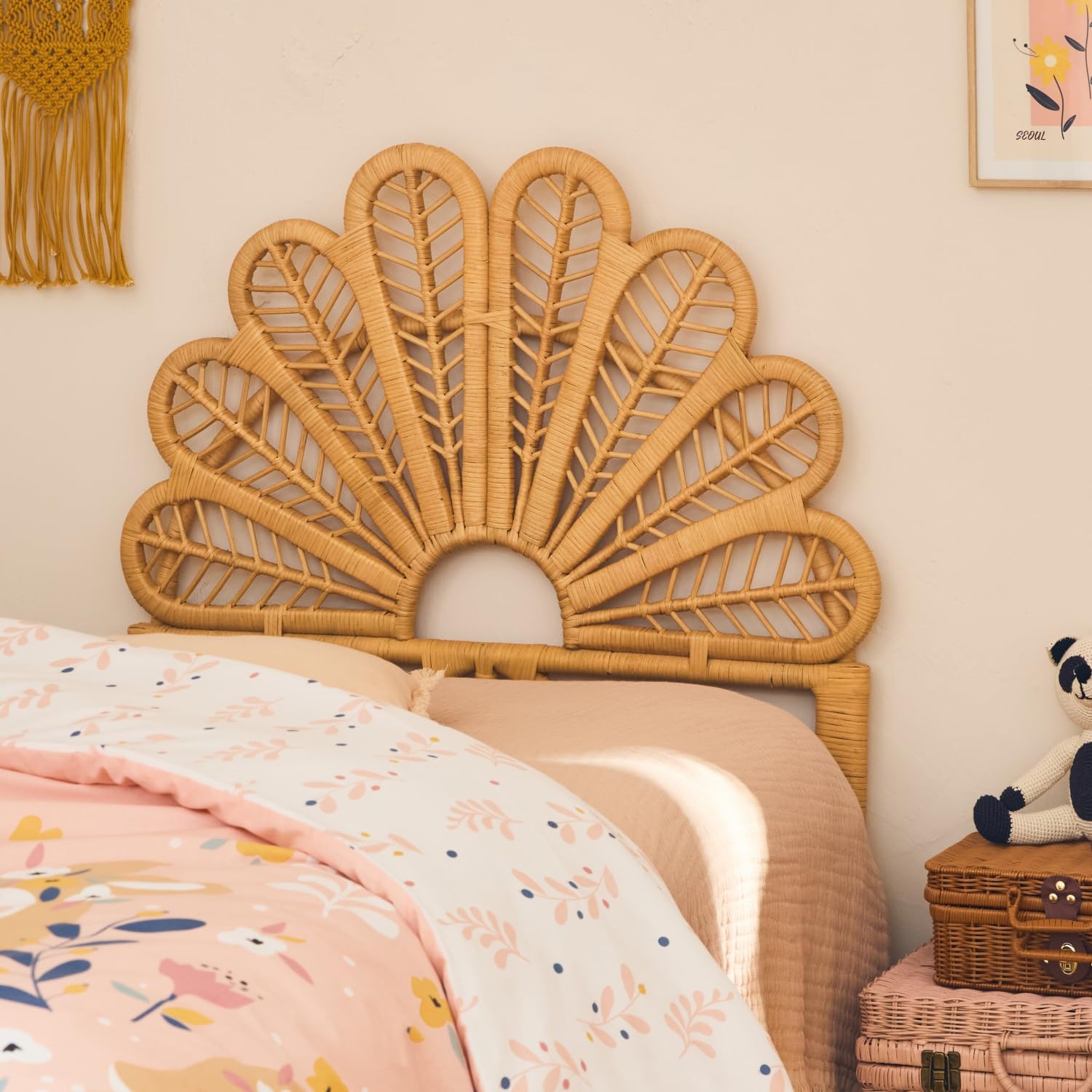 sweeek - Tête de lit en rotin Naturel pour Chambre Enfant 90 x 100cm