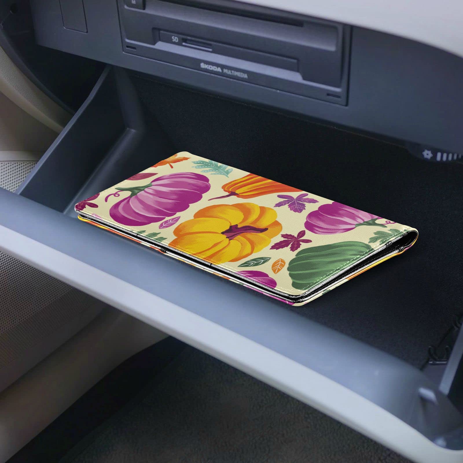 Car Registration & Insurance Card Holder - PU Leather Glove Box Organizer Case For Documents License