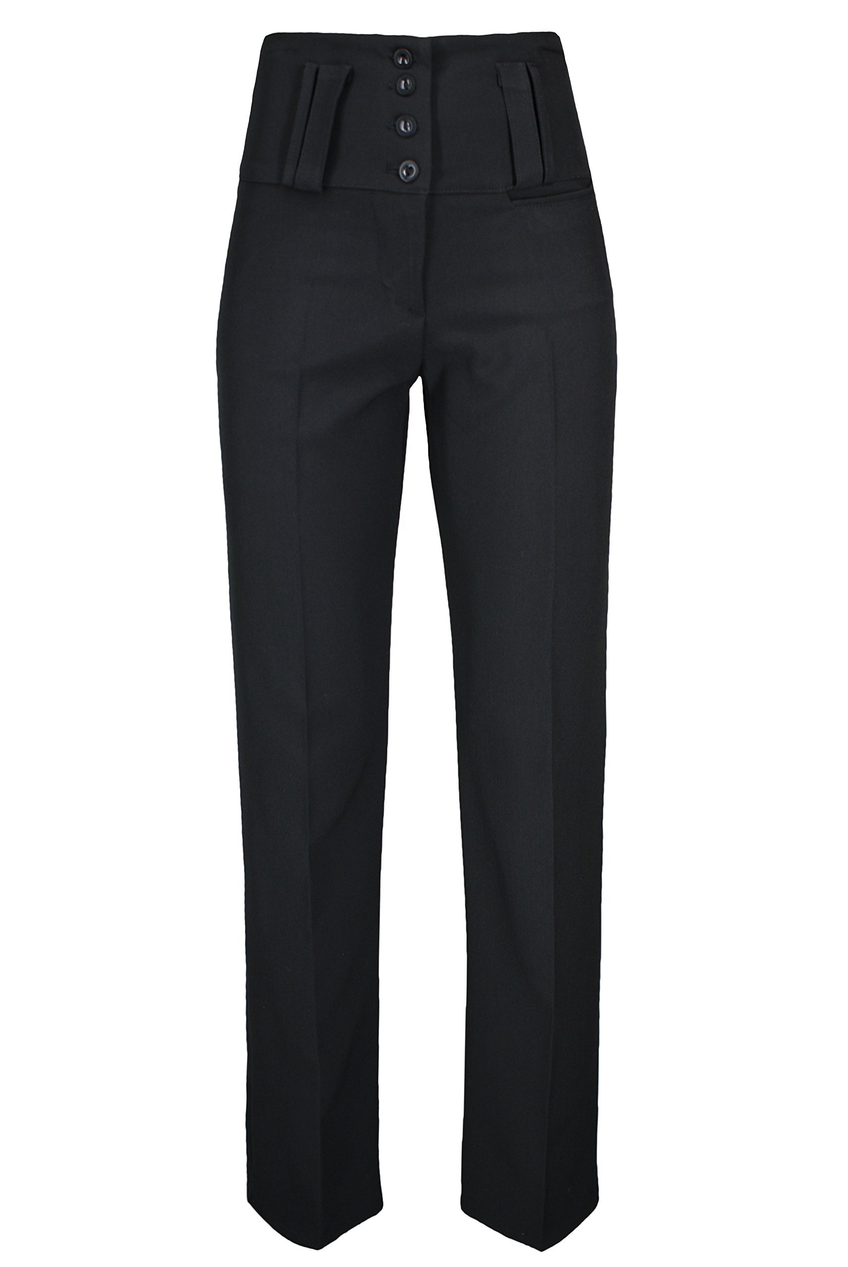 Lovetoenvy Womens Girls Black HIGH Waist Trousers Quality School Work  Straight Leg Pants 6-14 (UK-8, Black) : Amazon.co.uk: Fashion