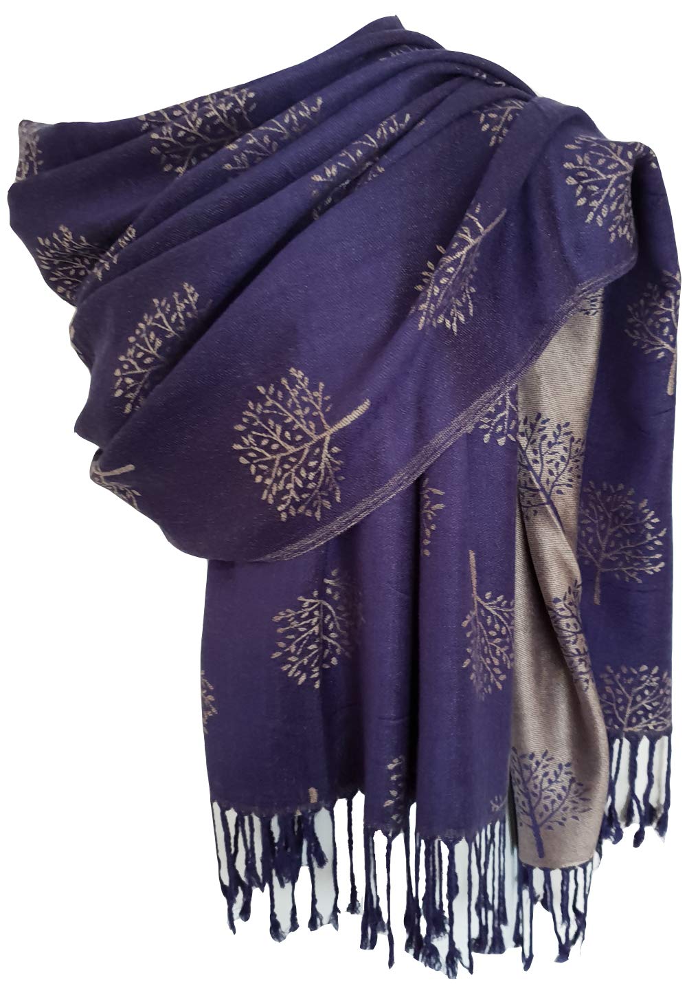 Glamlondon Women's Denim Blue Pashmina Scarf, Soft Warm Latest Fashion Pashminas Shawl (Denim Blue)