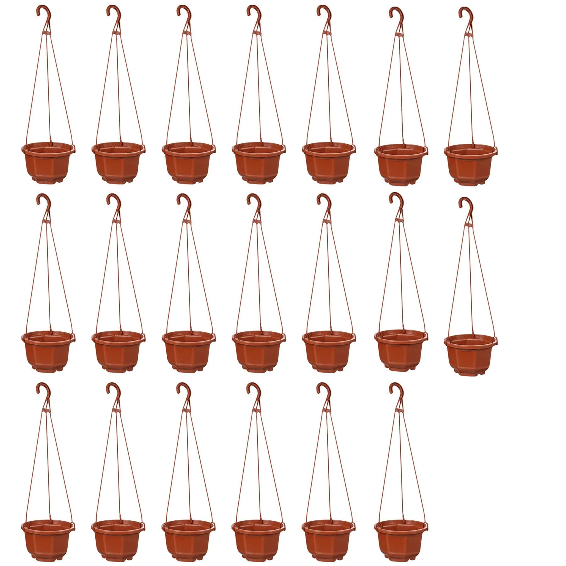KYUQY 20pcs Plastic Hanging Plant Pots, 5.2inch Wall Flower Pot with Hooks - Plant Pots and Basket Holders for Indoor Outdoor Plants
