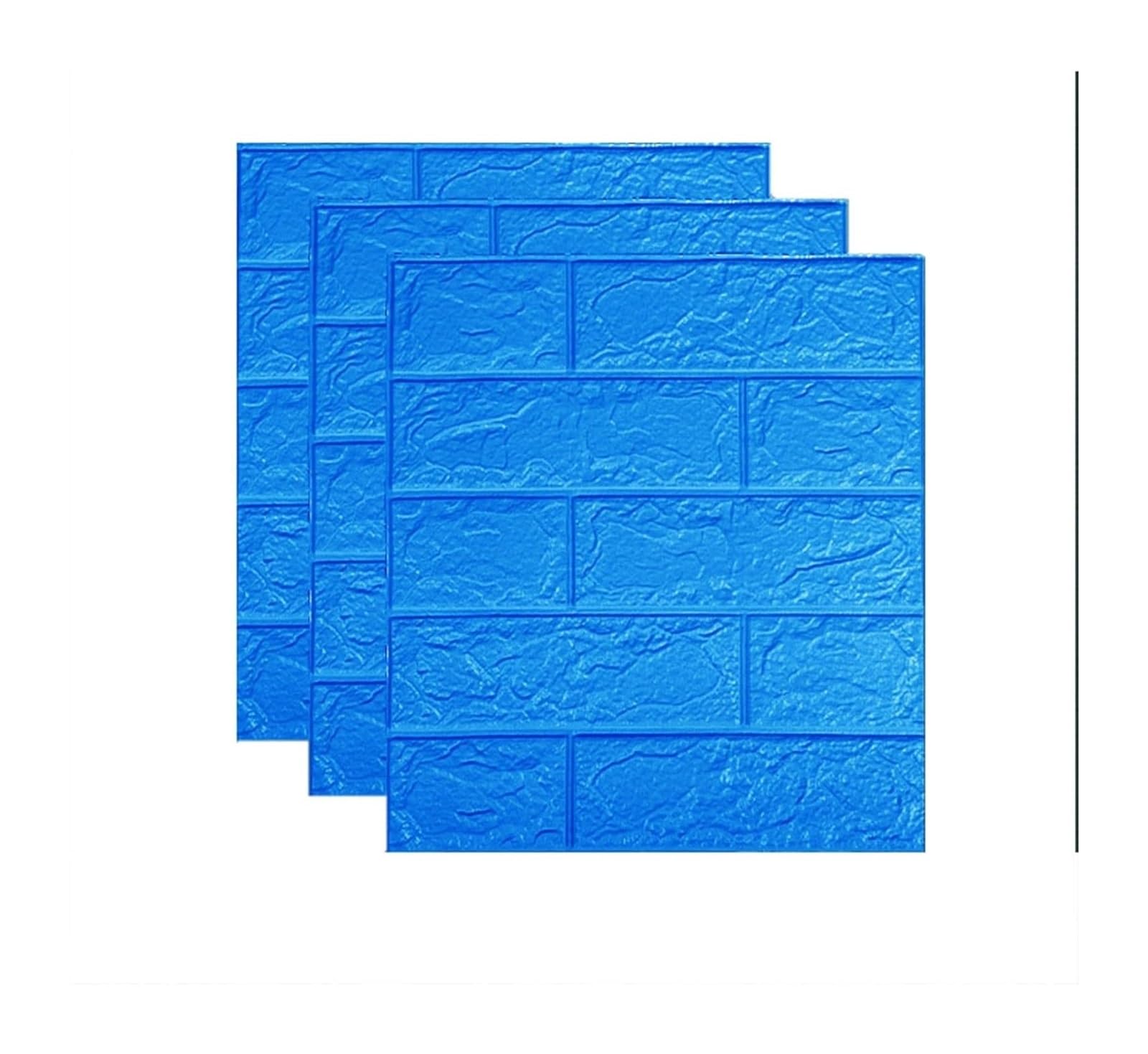 Sdgeryeeg Azul Wall Panels， 35X38.5cm Self-Adhesive Wall Panels Waterproof 3D Covering Peel And Stick For Tv, Bathroom, Kitchen(,10Pcs)