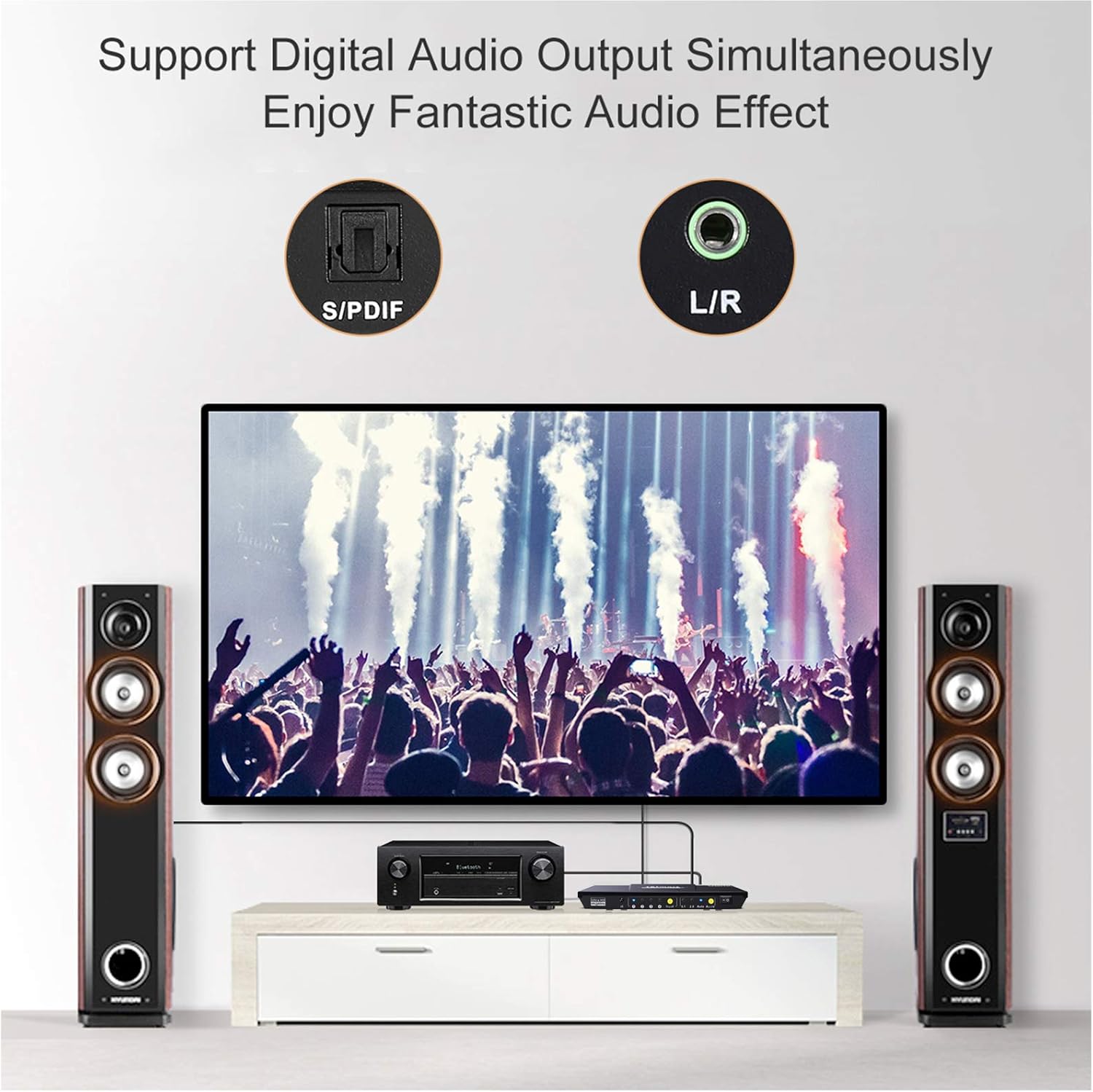 Best Cyber Deals 🔥 4 Port HDMI Switch 4K@60Hz, TESmart HDMI Switch Box 4 in 1 Out Automatic with Extractor Optical Audio Out, for TV, Game Console, Home Theater, Meeting System Holiday Deals 🛒 4 Port HDMI Switch 4K@60Hz, TESmart HDMI Switch Box 4 in 1 Out Automatic with Extractor Optical Audio Out, for TV, Game Console, Home Theater, Meeting System