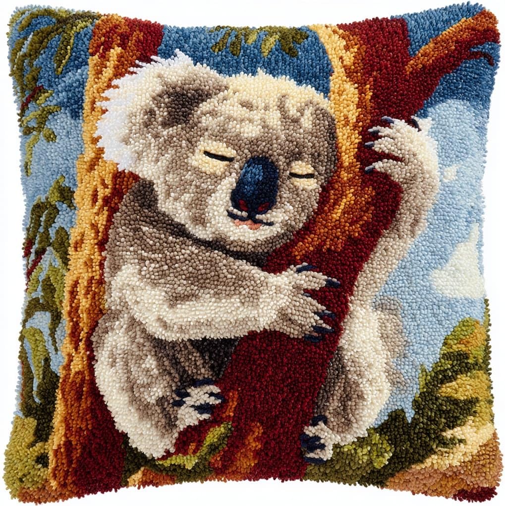 WallustrioaW Latch Hook Kit 43x43cm,Koala Animals