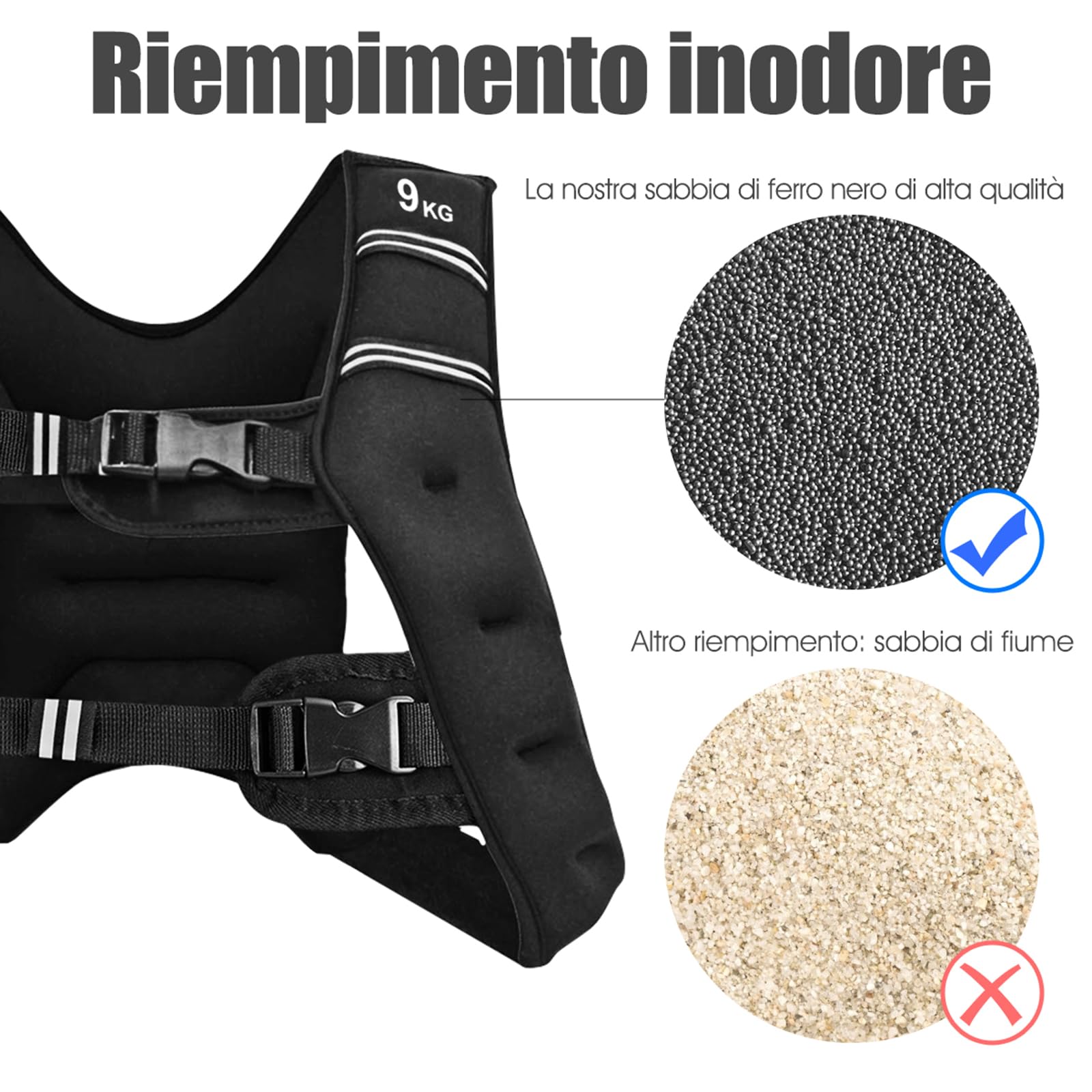 COSTWAY Gilet con Pesi, Gilet Pesi Allenamento Giubbotto Zavorrato, Universale
