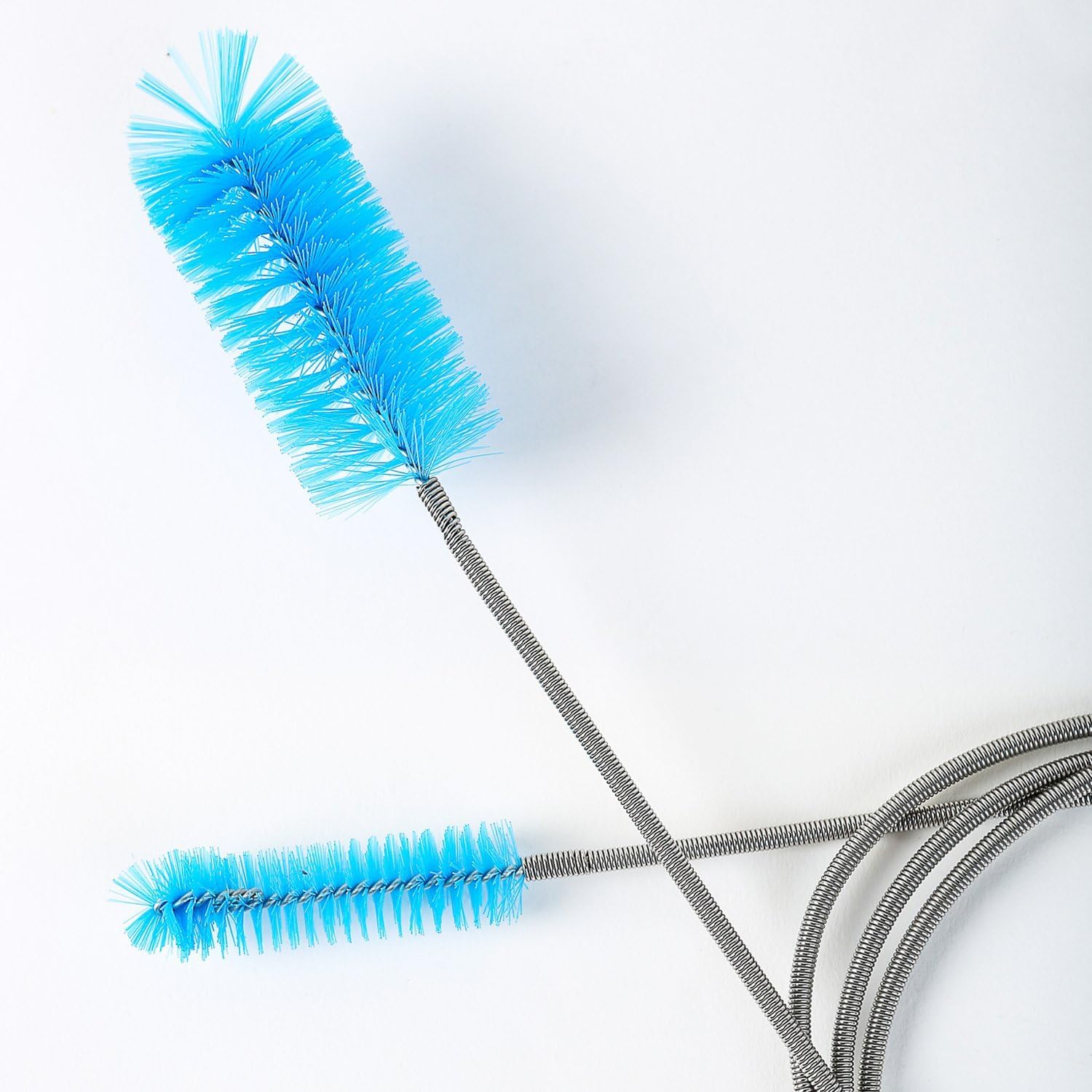 TED TABBIES - Aquarium Filter Brush Flexible Double Ended Bristles Hose Pipe Cleaner Stainless Steel Long Tube Cleaning Brush for Fish Tank or Home Kitchen (Sky Blue)