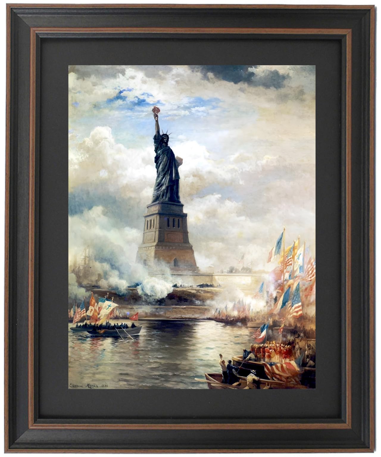 額装品/Statue of Liberty/ウォーホル/ポスター/インテリア Amazon.com: Framed Unveiling The of Statue of Liberty, 1886 by