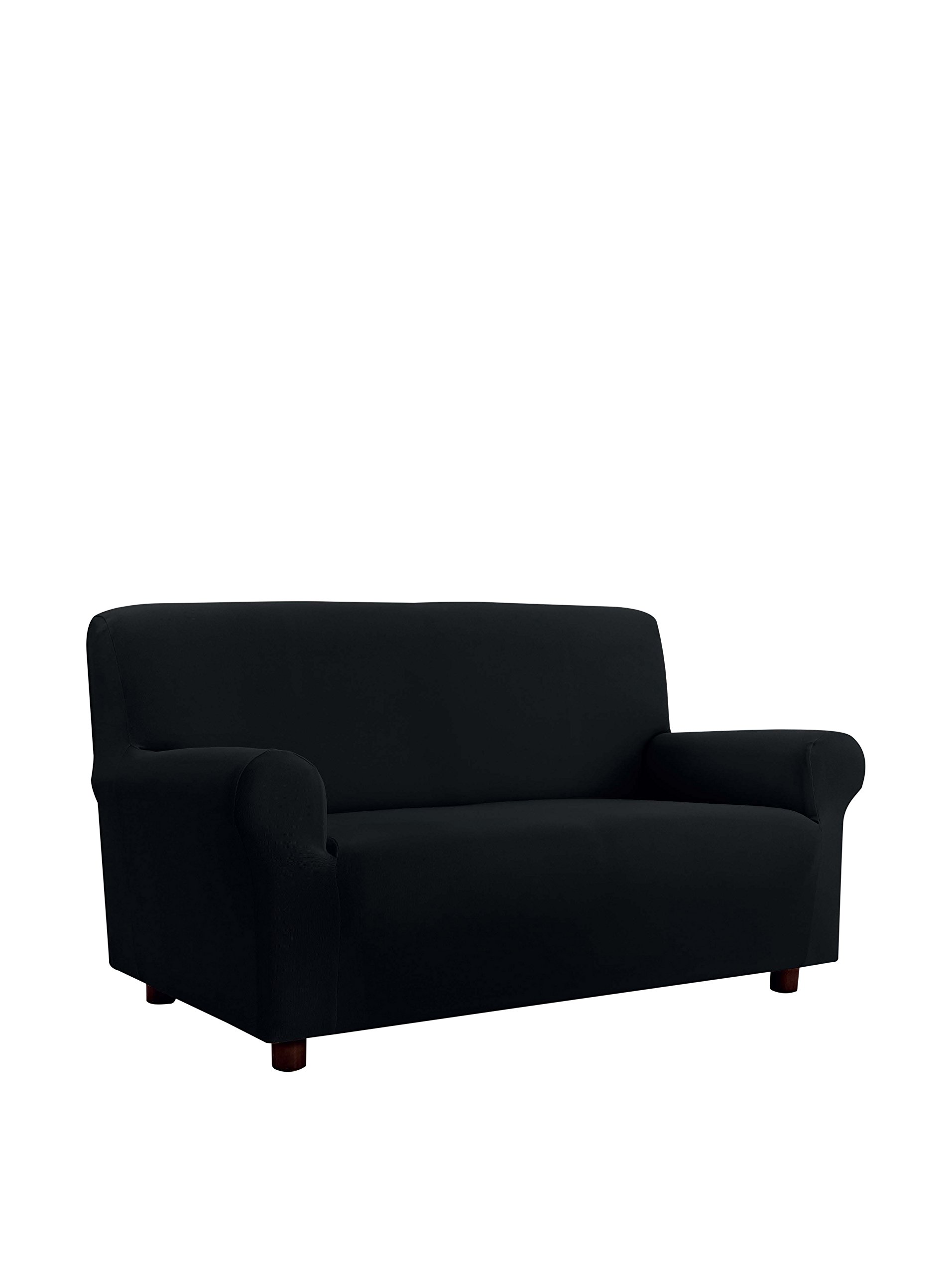 Italian Bed Linen Più Bello bielastic Sofa cover black, 3 places, 97% Polyester + 3% Elastane, 3 Seats