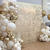 Vista 183 de 36 Panels Giltter Wall Backdrop Pink Shimmer Wall Backdrop for Party Wedding Birthday Engagement Bachelorette Parties Anniversary Decoration