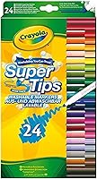 CRAYOLA SuperTips Washable Markers - Assorted Colours (Pack of 24) | Premium Felt Tip Pens That Can Easily Wash Off Skin...