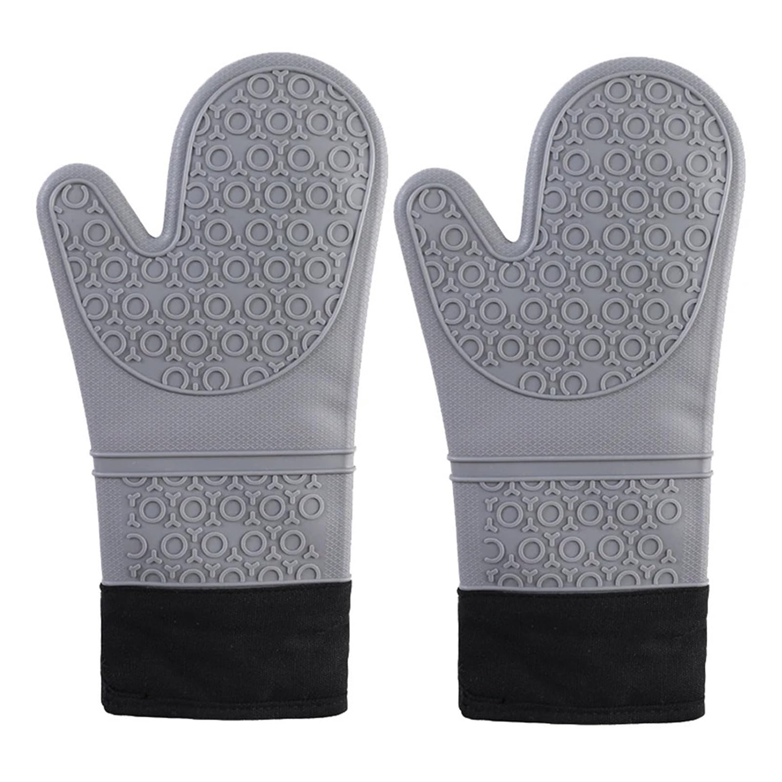 Gants de Four Professionnels en Silicone, résistants à la Chaleur, antidérapants, for Barbecue, avec Doublure intérieure Douce, 1/2 pièces(2Pcs Gray)