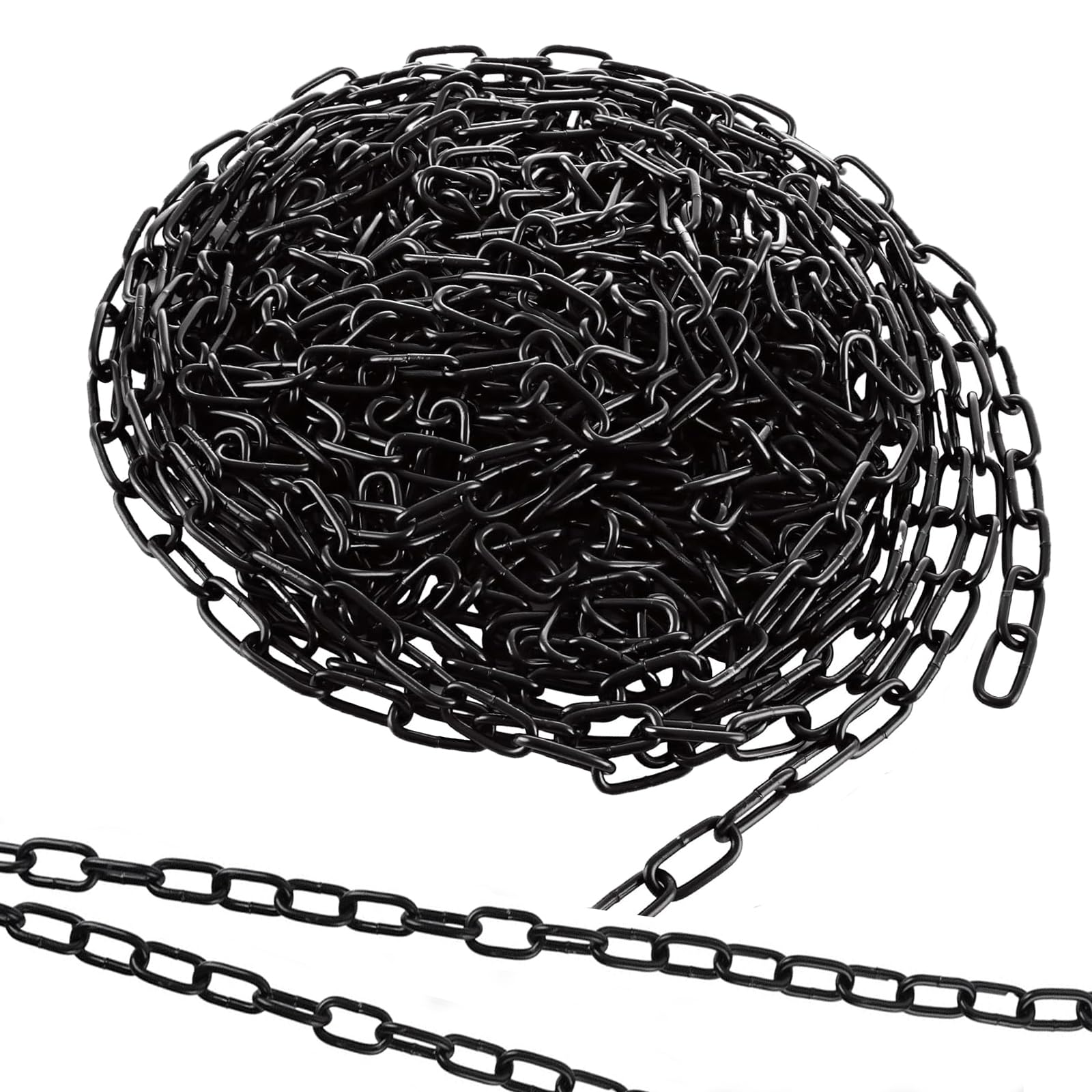 Cadena negra de 11 m y 3 mm, cadena de seguridad para colgar vallas, columpio, silla colgante, cadena de lámpara, cadena para perros, cadena giratoria, cadena de secado de la ropa sucia cadena de